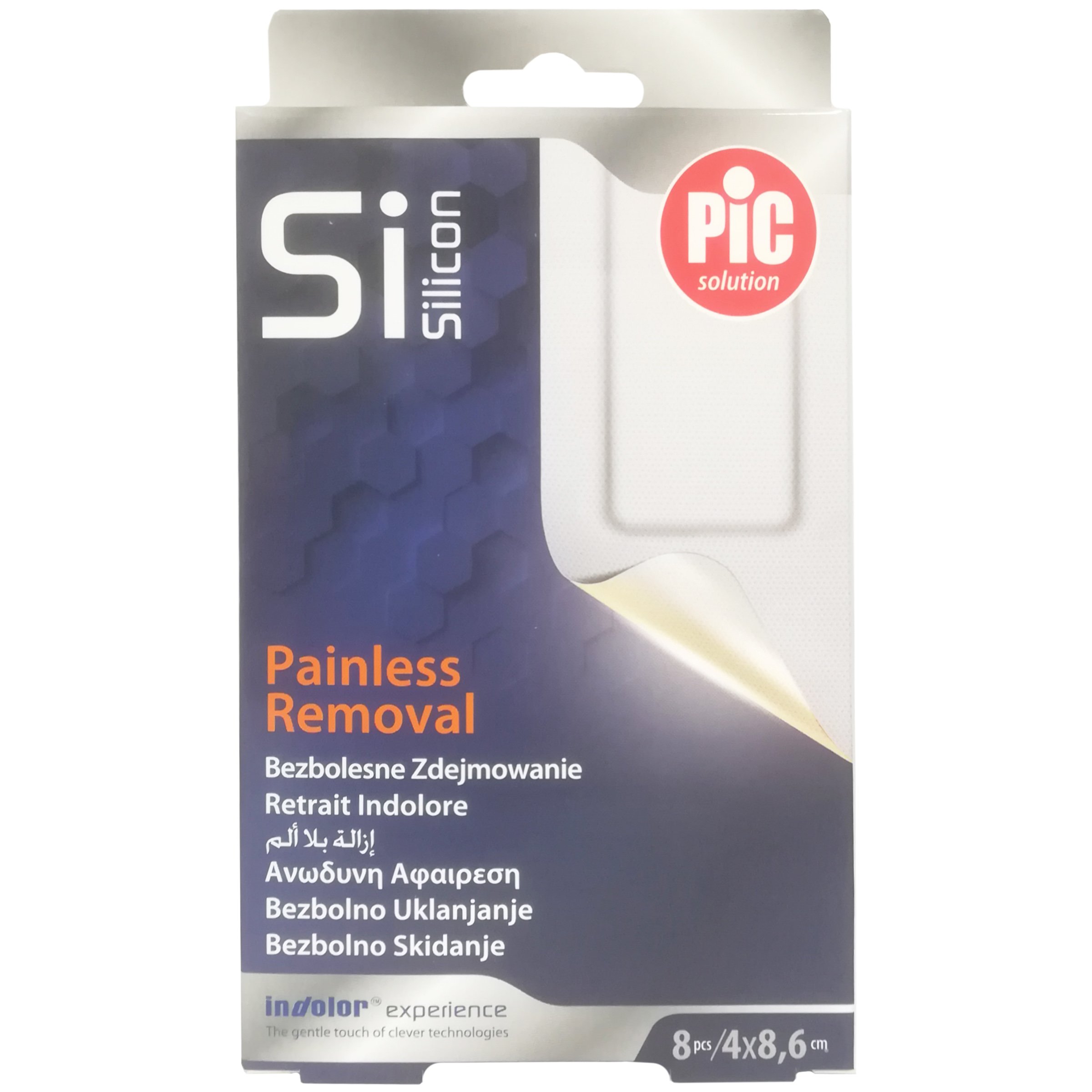 Pic Solution Si Silicon Painless Removal Strips Αδιάβροχα Αυτοκόλλητα Επιθέματα με Τεχνολογία Σιλικόνης για Εύκολη Αφαίρεση 8 Τεμάχια – 4 x 8.6cm