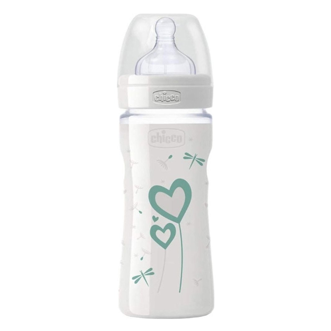Chicco Μπιμπερό Nature Glass 0m+ BPA Θηλή Σιλικόνη 240ml