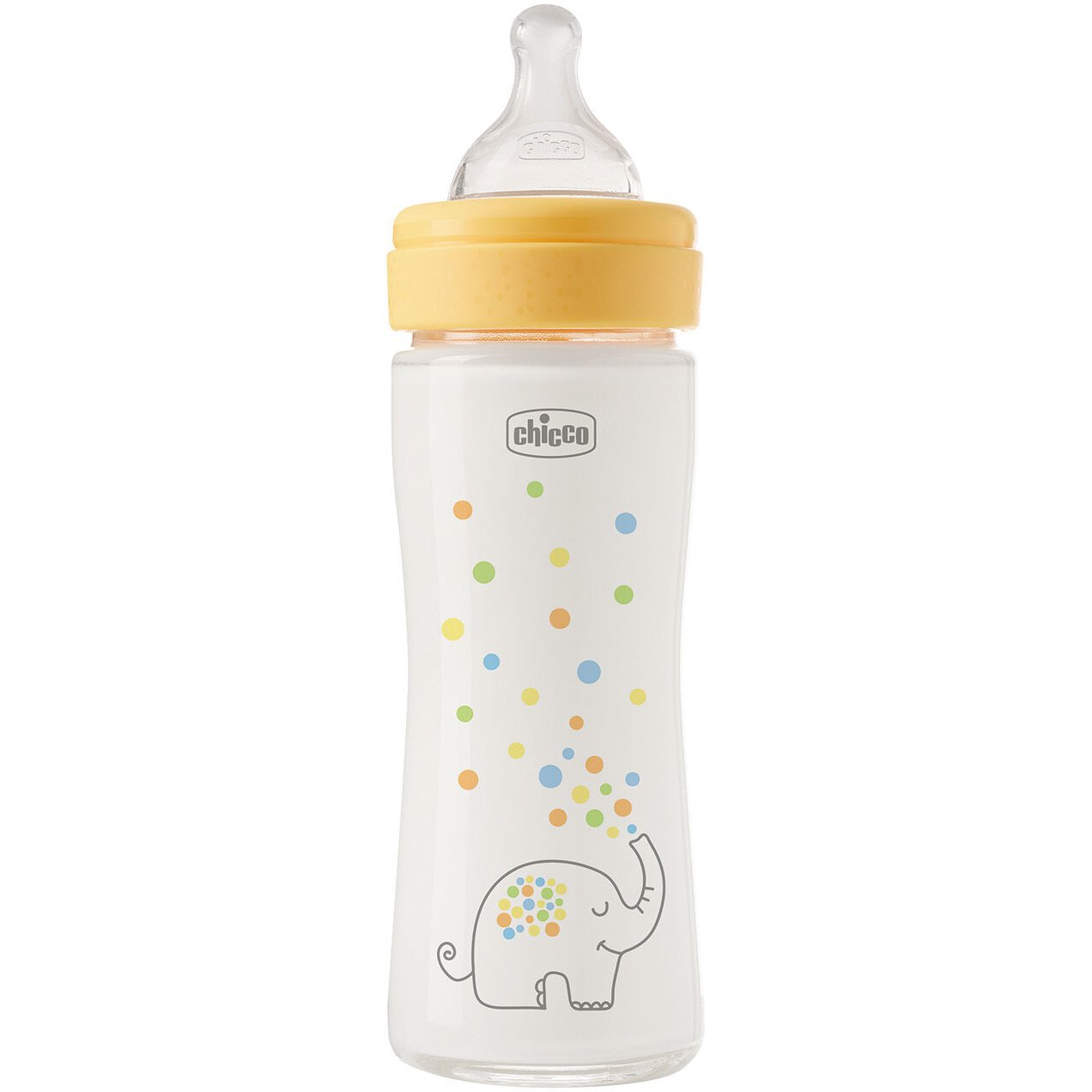 Chicco Perfect Easy Anti-Colic Baby Glass Bottle 0m+ Γυάλινο Μπιμπερό με Θηλή Σιλικόνης Αργής Ροής Κατά των Κολικών για Βρέφη από την Γέννηση 240ml