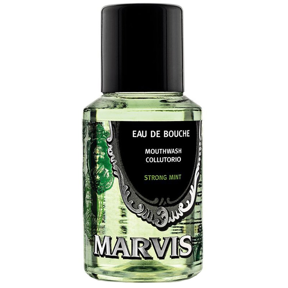 Marvis Marvis Mouthwas Strong Mint Στοματικό Διάλυμα σε Συσκευασία Ταξιδιού με Μέντα 30ml