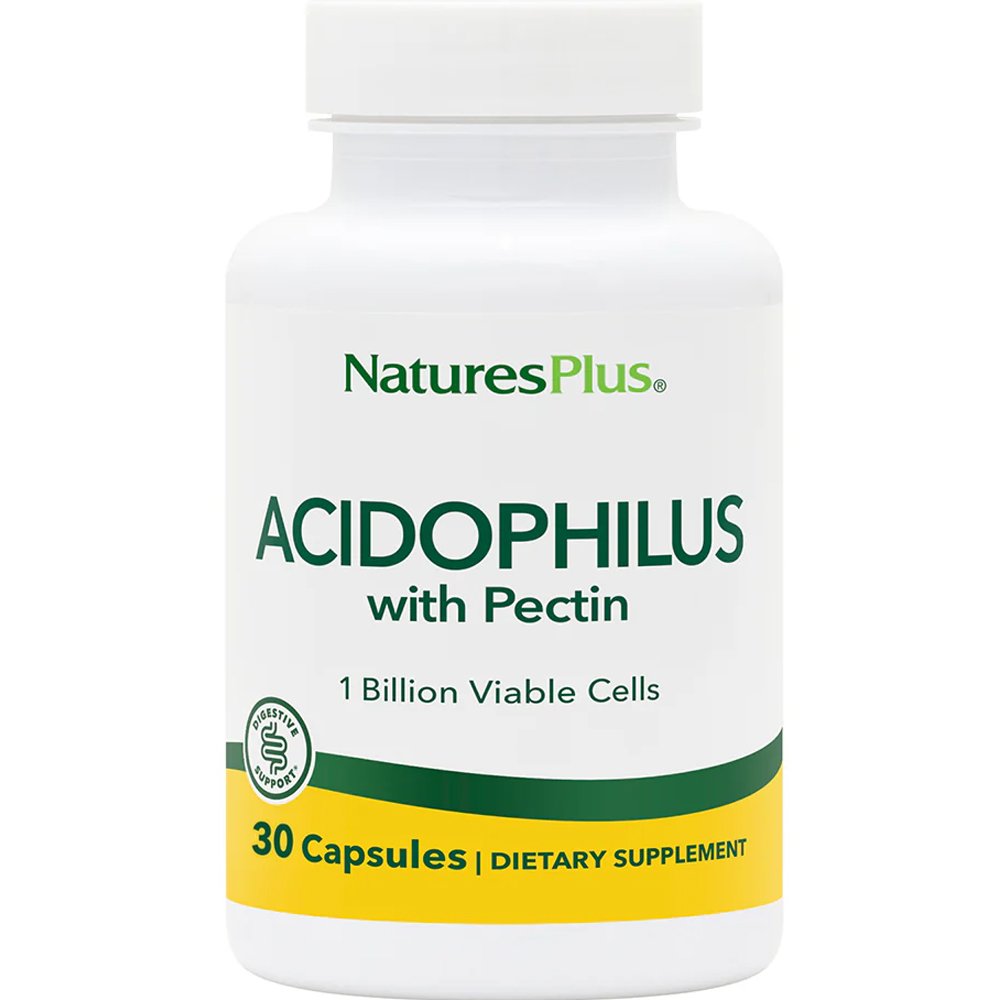 Natures Plus Acidophilus with Pectin Συμπλήρωμα Διατροφής Οξεόφιλου Προβιοτικού με Πηκτίνη Εσπεριδοειδών για την Αντιμετώπιση Γαστρεντερικών Διαταραχών 30caps