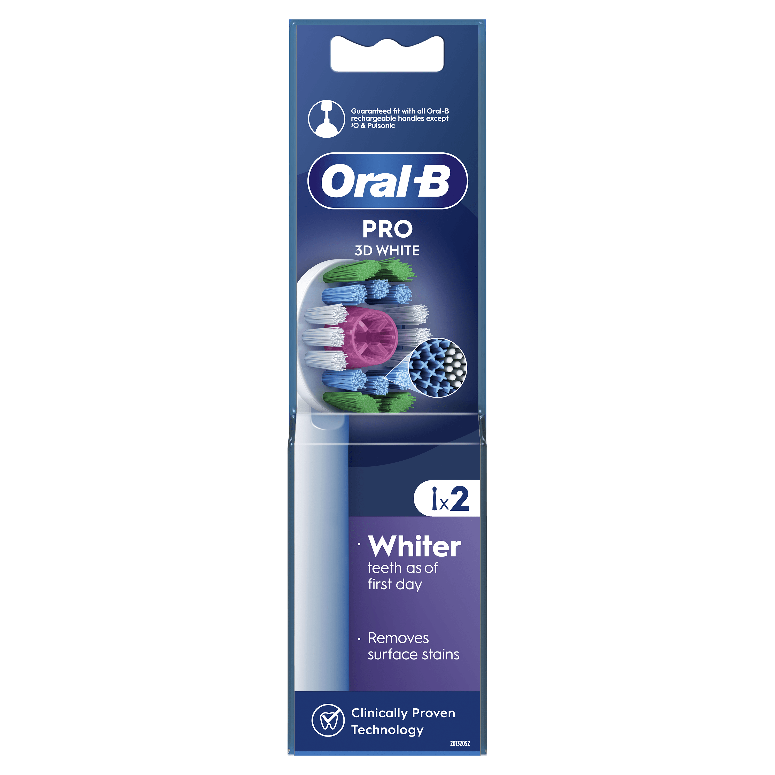 Oral-B Oral-B Pro 3D White Electric Toothbrush Heads Ανταλλακτικές Κεφαλές Ηλεκτρικής Οδοντόβουρτσας 2 Τεμάχια