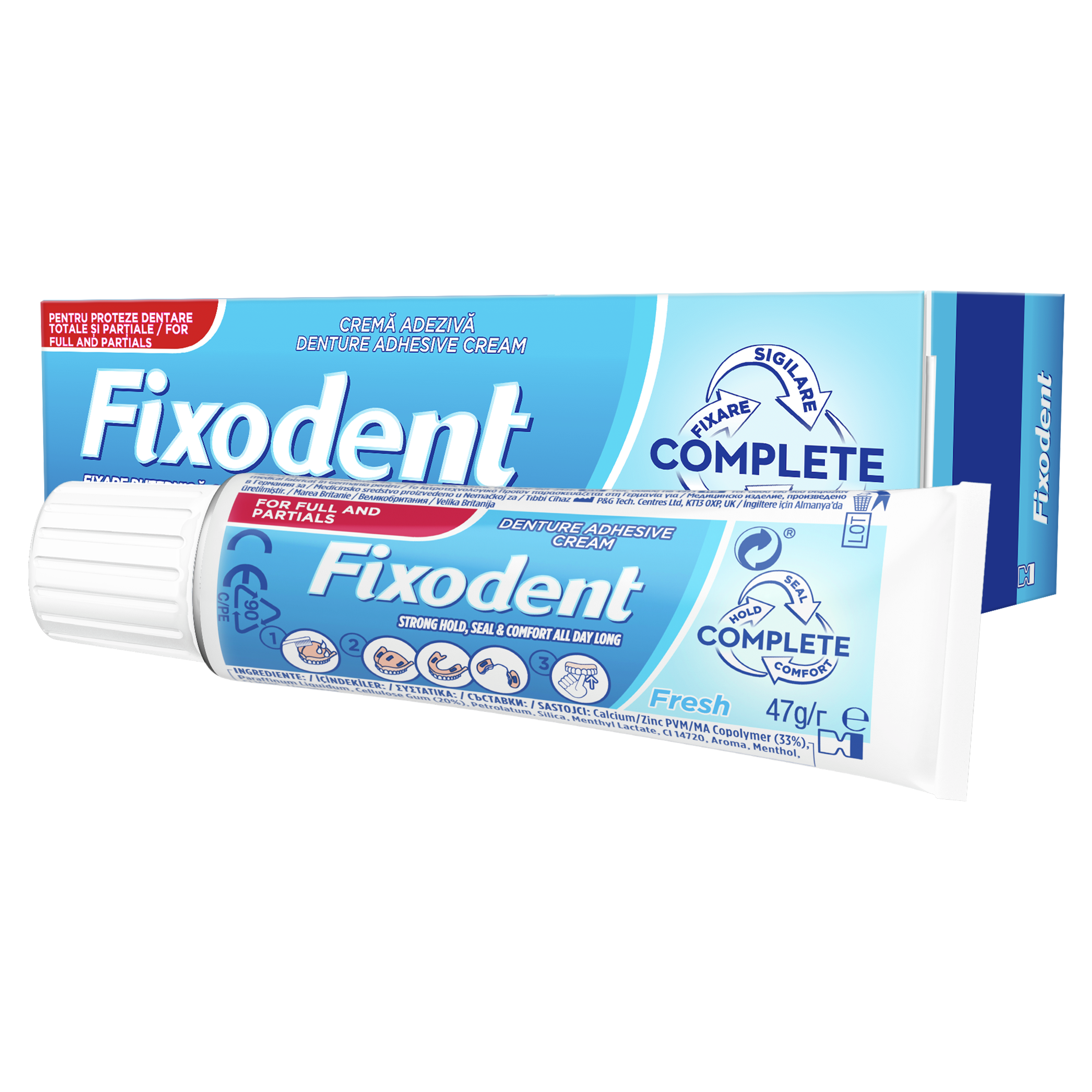 Fixodent Fresh Complete Στερεωτική Κρέμα Οδοντοστοιχιών 47gr