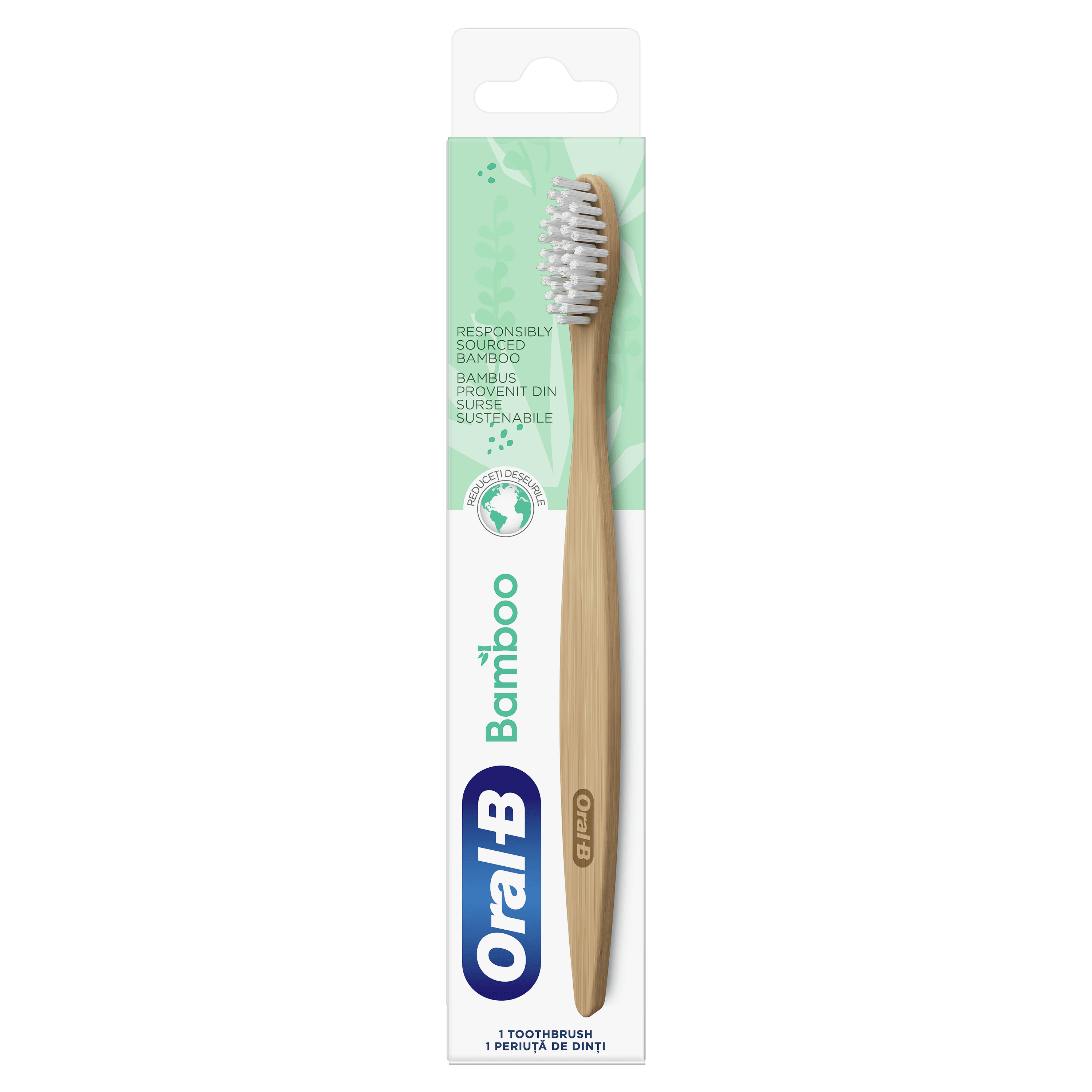 Oral-B Bamboo Χειροκίνητη Οδοντόβουρτσα Από 100% Βιολογικό Μπαμπού 1 Τεμάχιο