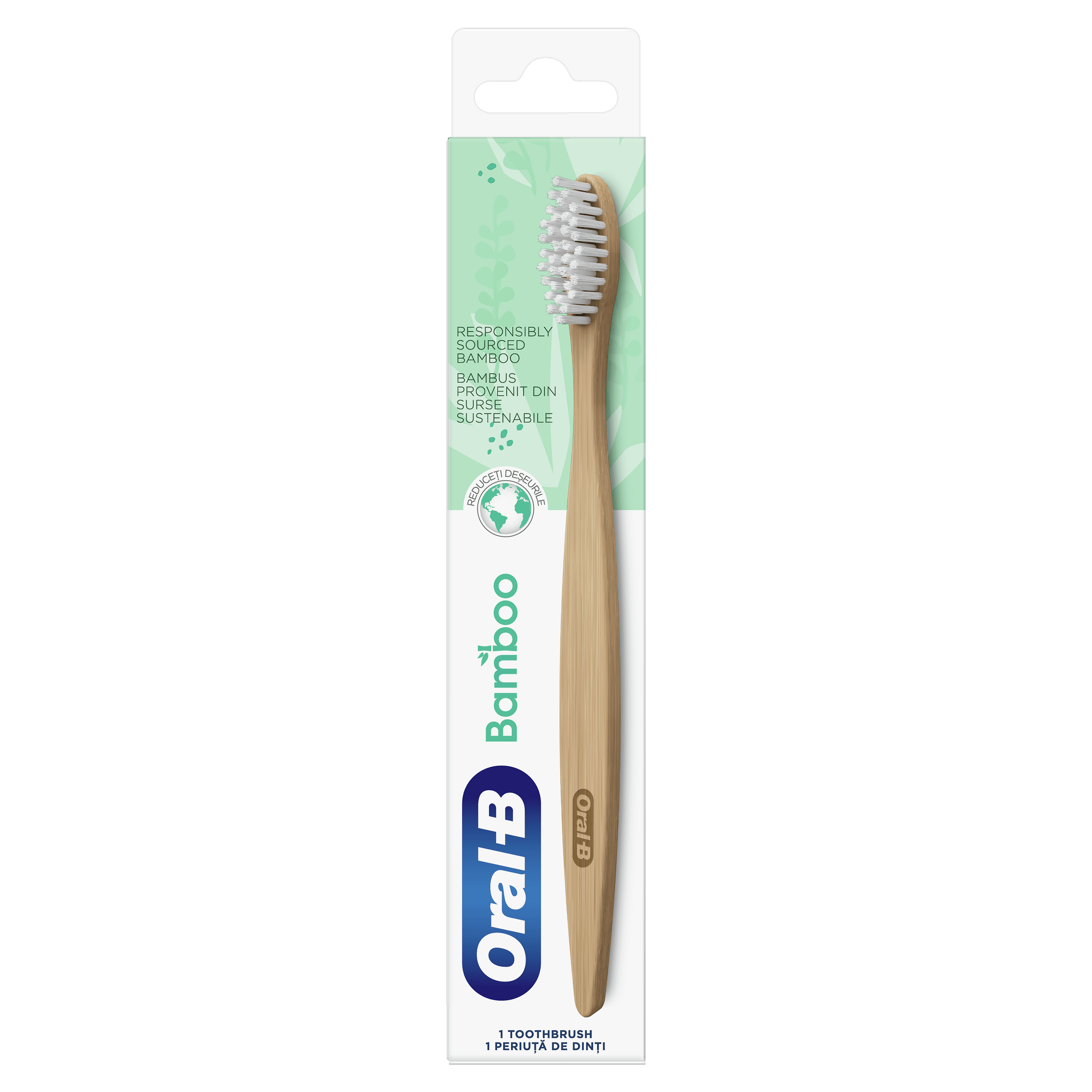 Oral-B Bamboo Χειροκίνητη Οδοντόβουρτσα Από 100% Βιολογικό Μπαμπού 1 Τεμάχιο