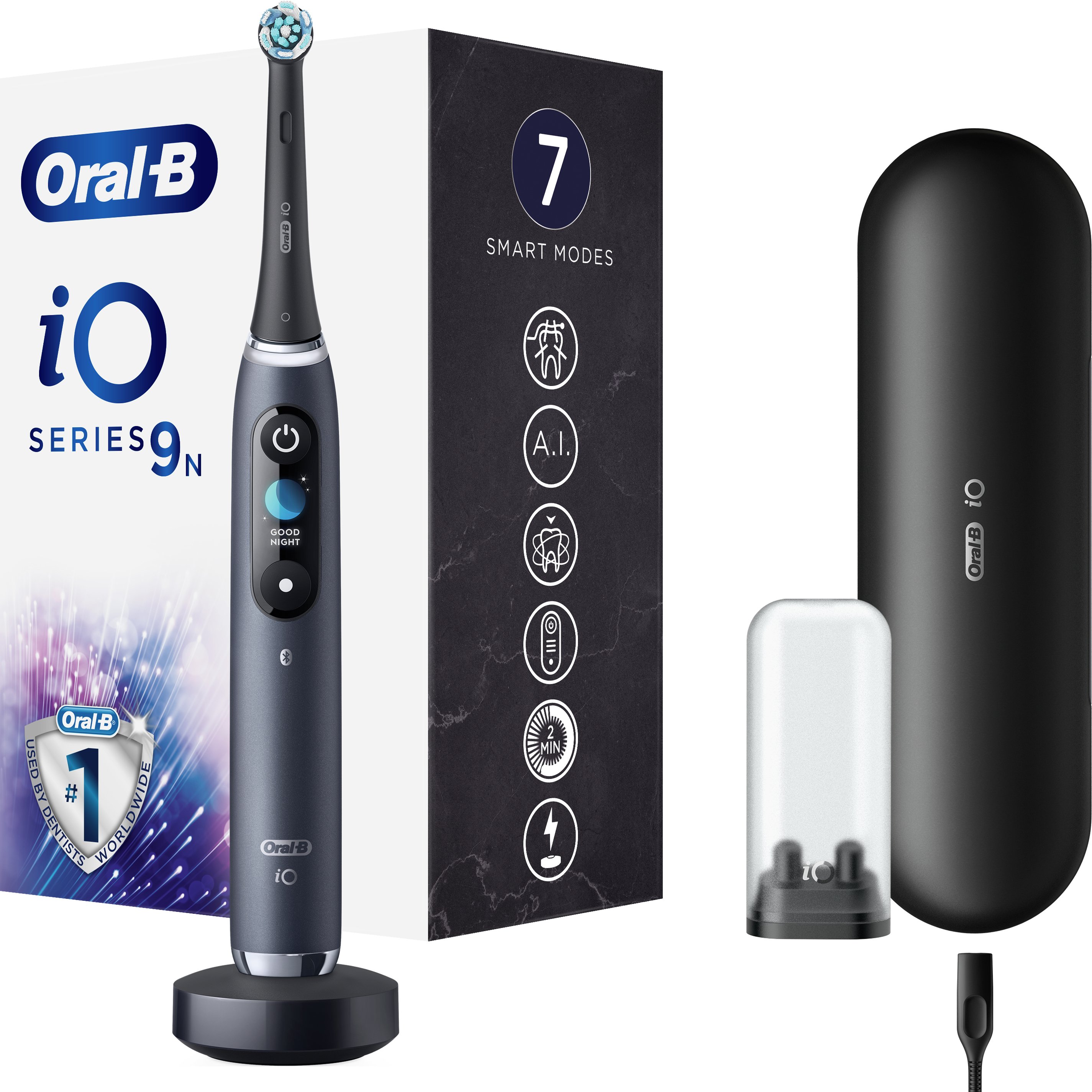 Oral-B iO Series 9N Magnetic Black Onyx Ηλεκτρική Οδοντόβουρτσα Προηγμένης Τεχνολογίας σε Μαύρο Χρώμα 1 Τεμάχιο 41631
