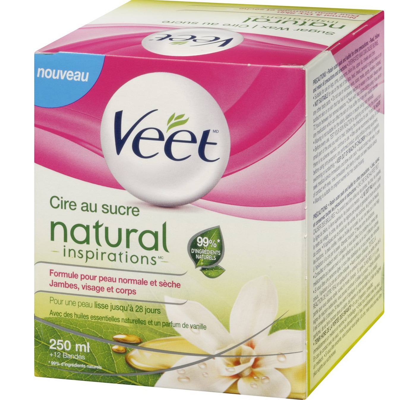 Veet Sugar Wax Natural Inspirations Ζεστό Κερί με Φυσικό Αργανέλαιο 250ml