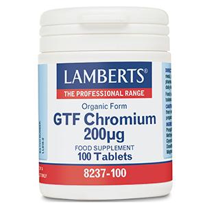 Lamberts GTF Chromium Συμπλήρωμα Διατροφής με Χρώμιο 200 mcg 100tabs