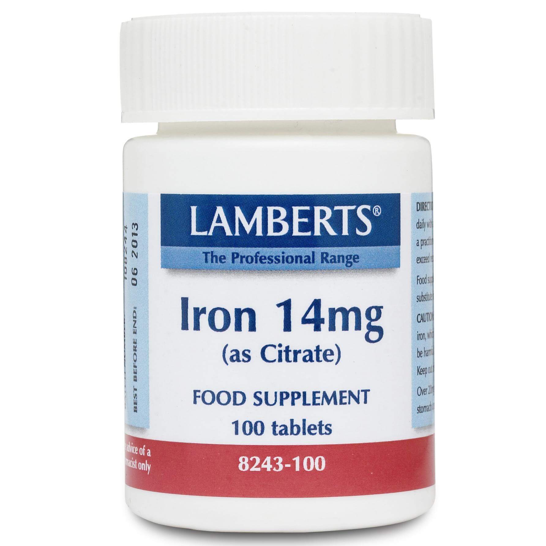 Lamberts Iron 14mg (as Citrate) Σίδηρος Σε Μορφή Citrate 100 tabs