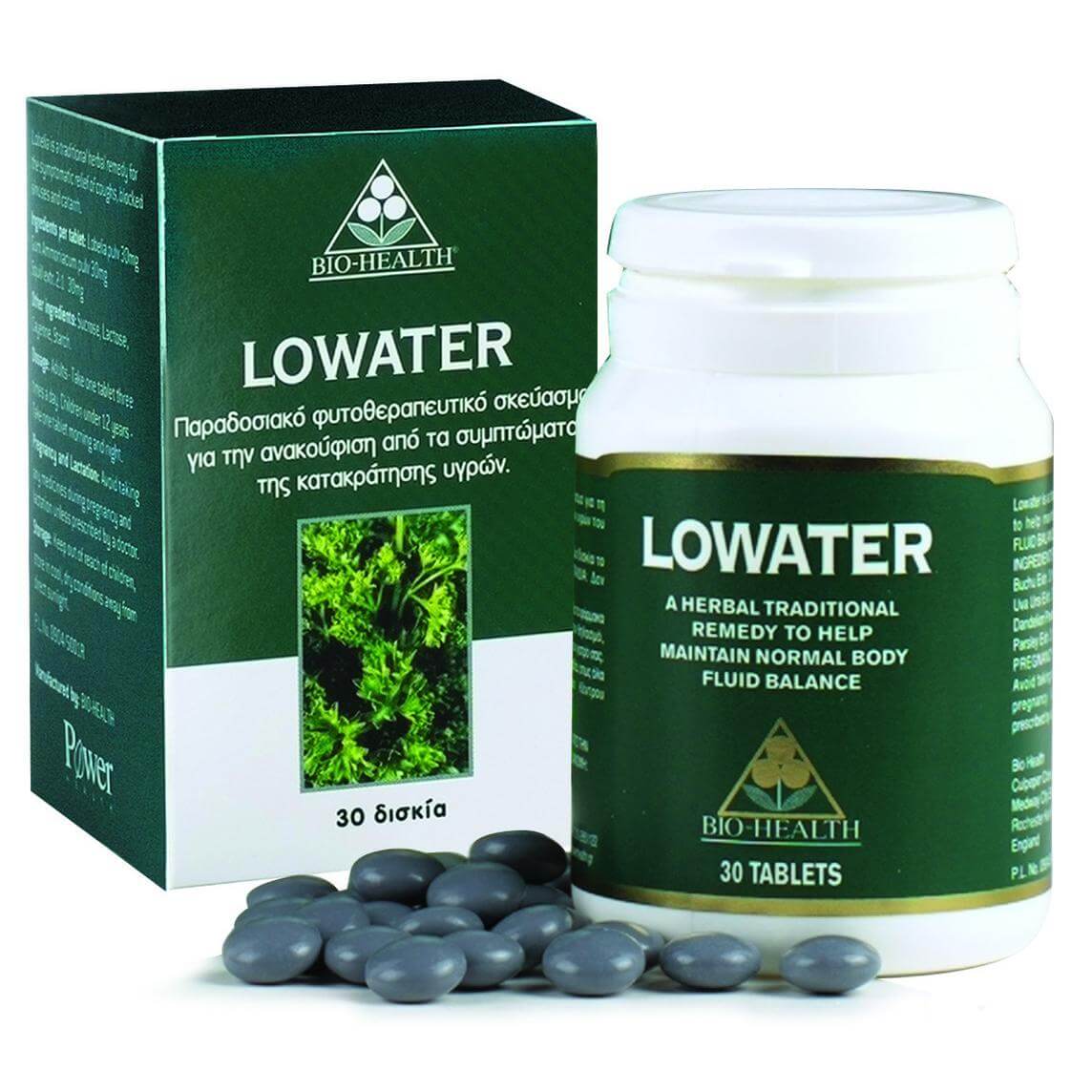 Power Health Lowater Φυτικό Βοήθημα για την Αντιμετώπιση της Κατακράτησης των Υγρών 30 δισκία