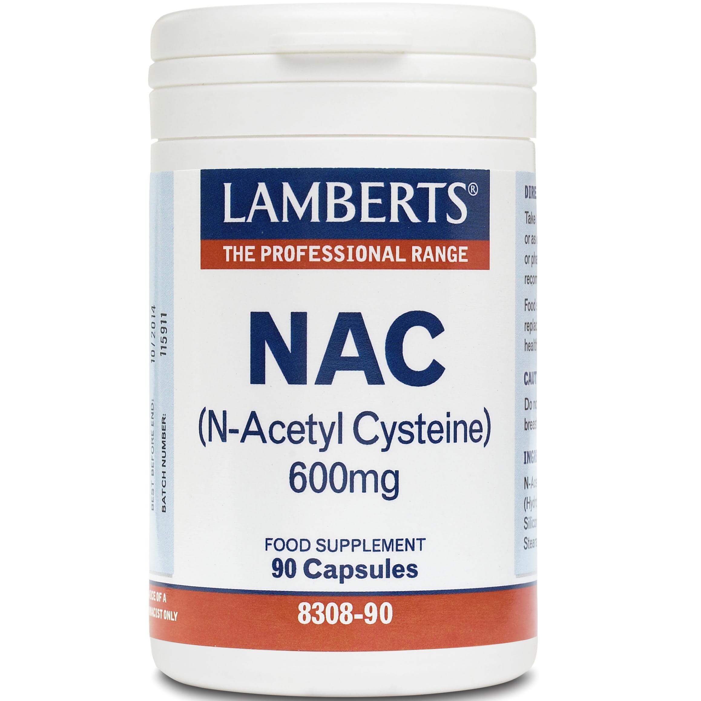 Lamberts N-Acetyl Cysteine (NAC) Συμπλήρωμα Διατροφής Ν-ακέτυλο-κυστείνης 600mg 90tabs