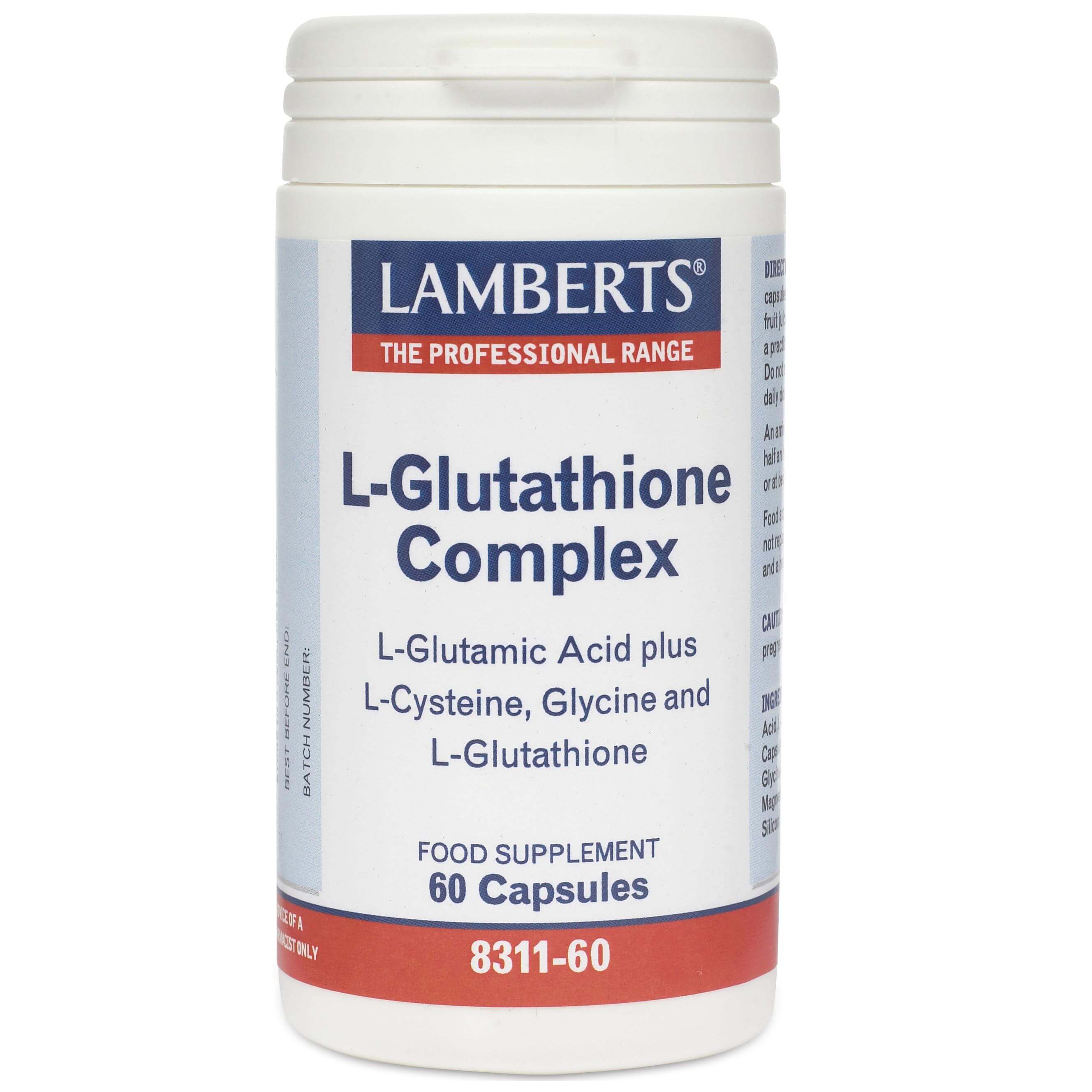 Lamberts L-Glutathione Complex Συμπλήρωμα Διατροφής Γλουταθειόνης με Αντιοξειδωτικές Ιδιότητες 60tabs
