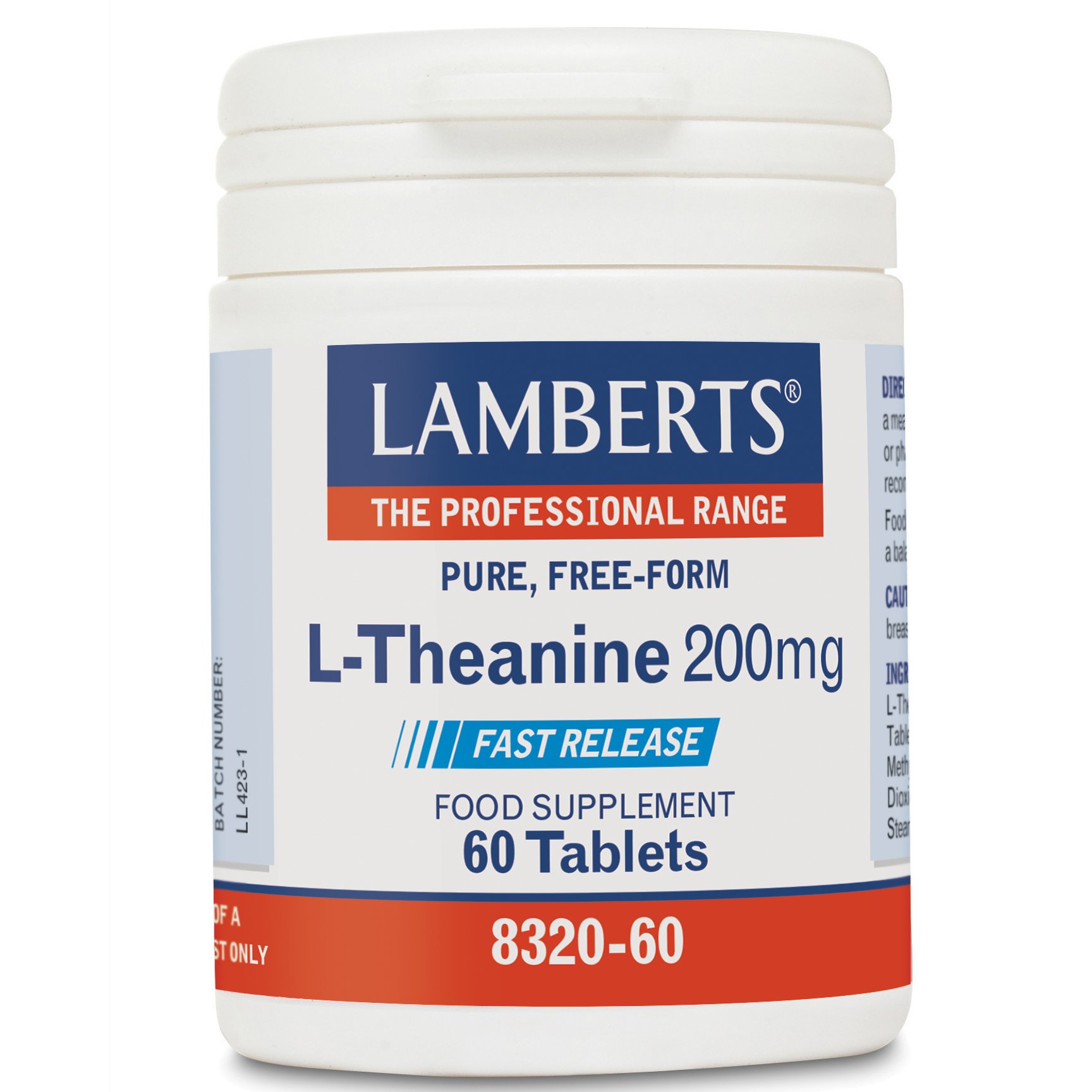 Lamberts L-Theanine Συμπλήρωμα Διατροφής με Ηρεμιστική Δράση Χωρίς την Εμφάνιση Συνοδού Υπνηλίας 200mg 60tabs
