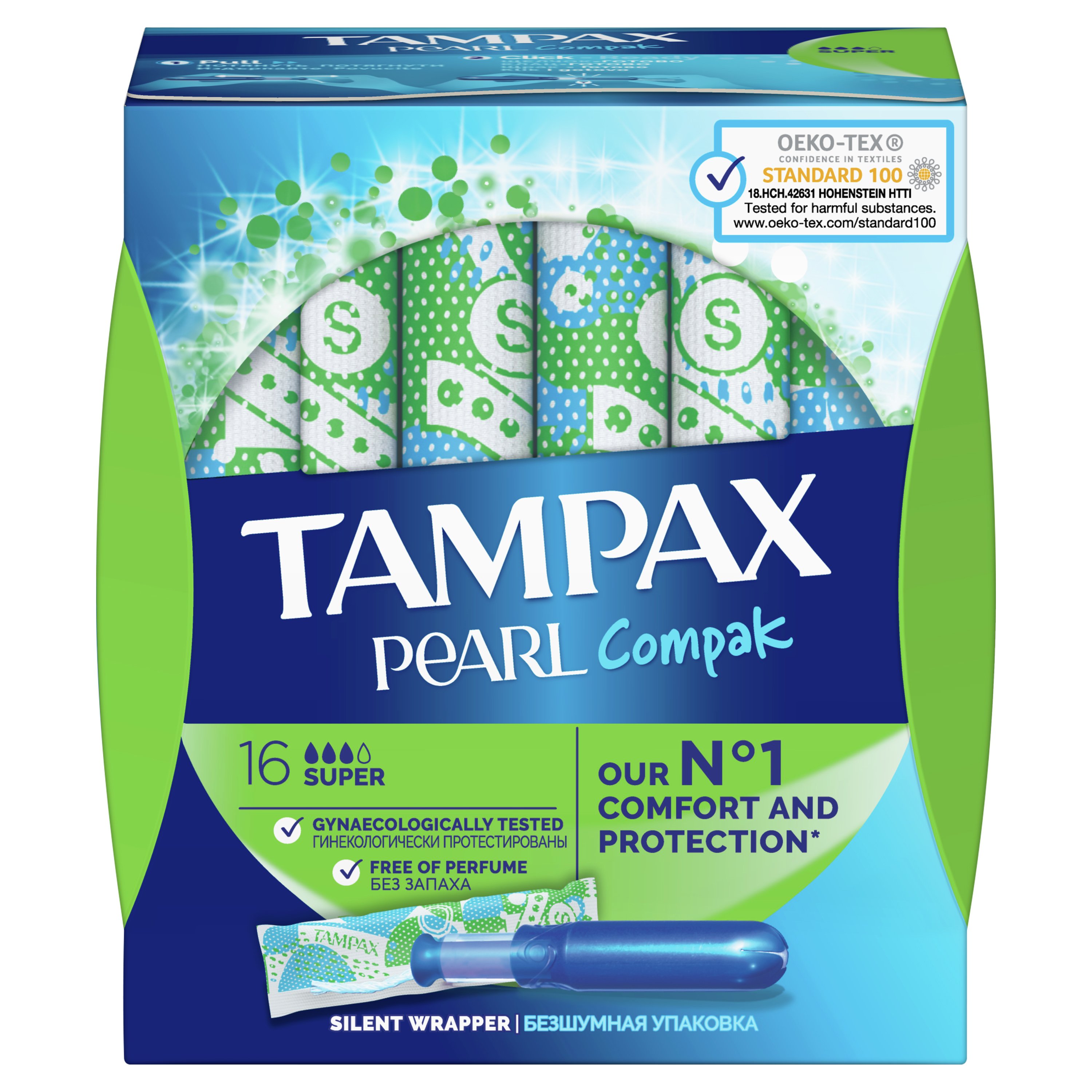Tampax Compak Pearl Super Ταμπόν με Απλικατέρ για Πολύ Μεγάλη Ροή 18 Τεμάχια