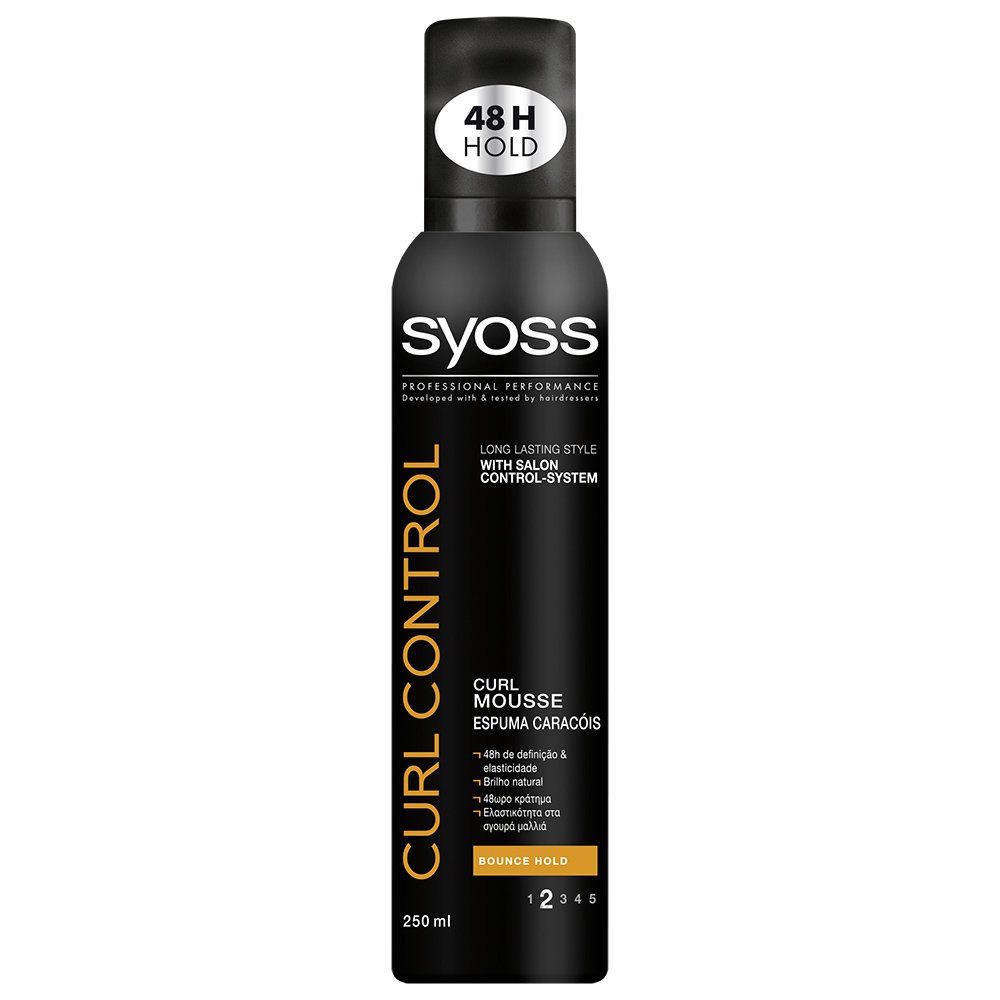 Syoss Mousse Curls Επαγγελματικός Αφρός Μαλλιών, Προσφέρει Ελαστικότητα στα Σγουρά Μαλλιά & Ανάλαφρο Κράτημα 250ml