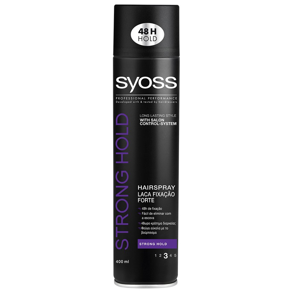 Syoss Hairspray Strong Επαγγελματικό Δυνατό Κράτημα 48ωρης Διάρκειας για Μαλλιά Ανάλαφρα Χωρίς να Βαραίνουν 400ml
