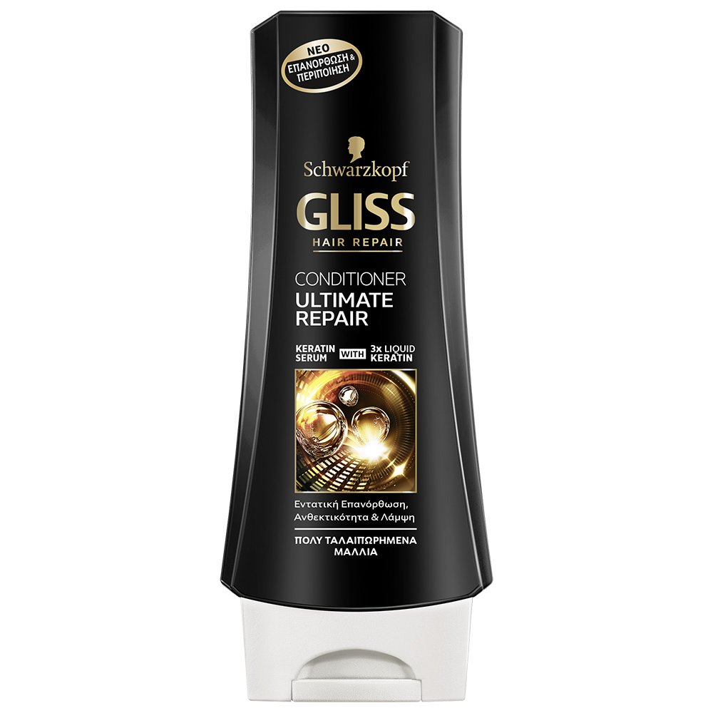 Schwarzkopf Gliss Ultimate Repair Conditioner Κρέμα Περιποίησης με 3x Περισσότερη Κερατίνη για Πολύ Ταλαιπωρημένα Μαλλιά 200ml