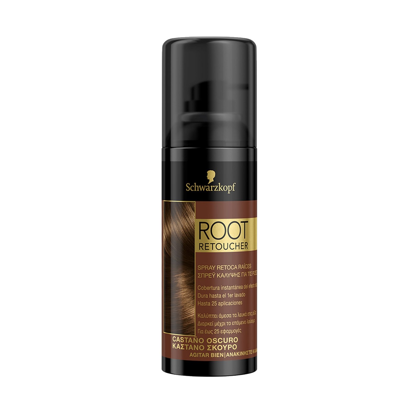Schwarzkopf Root Retoucher Spray που Καλύπτει τα Λευκά στις Ρίζες, Καστανό Σκούρο 120ml
