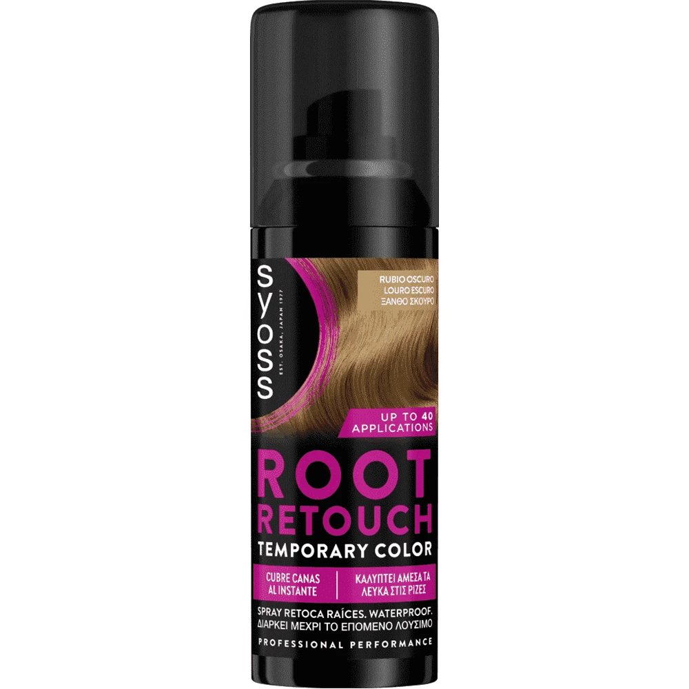 Syoss Syoss Root Retouch Temporary Hair Color Spray Προσωρινής Κάλυψης της Περιοχής των Ριζών που Καλύπτει Άμεσα τα Λευκά 120ml - Ξανθό Σκούρο