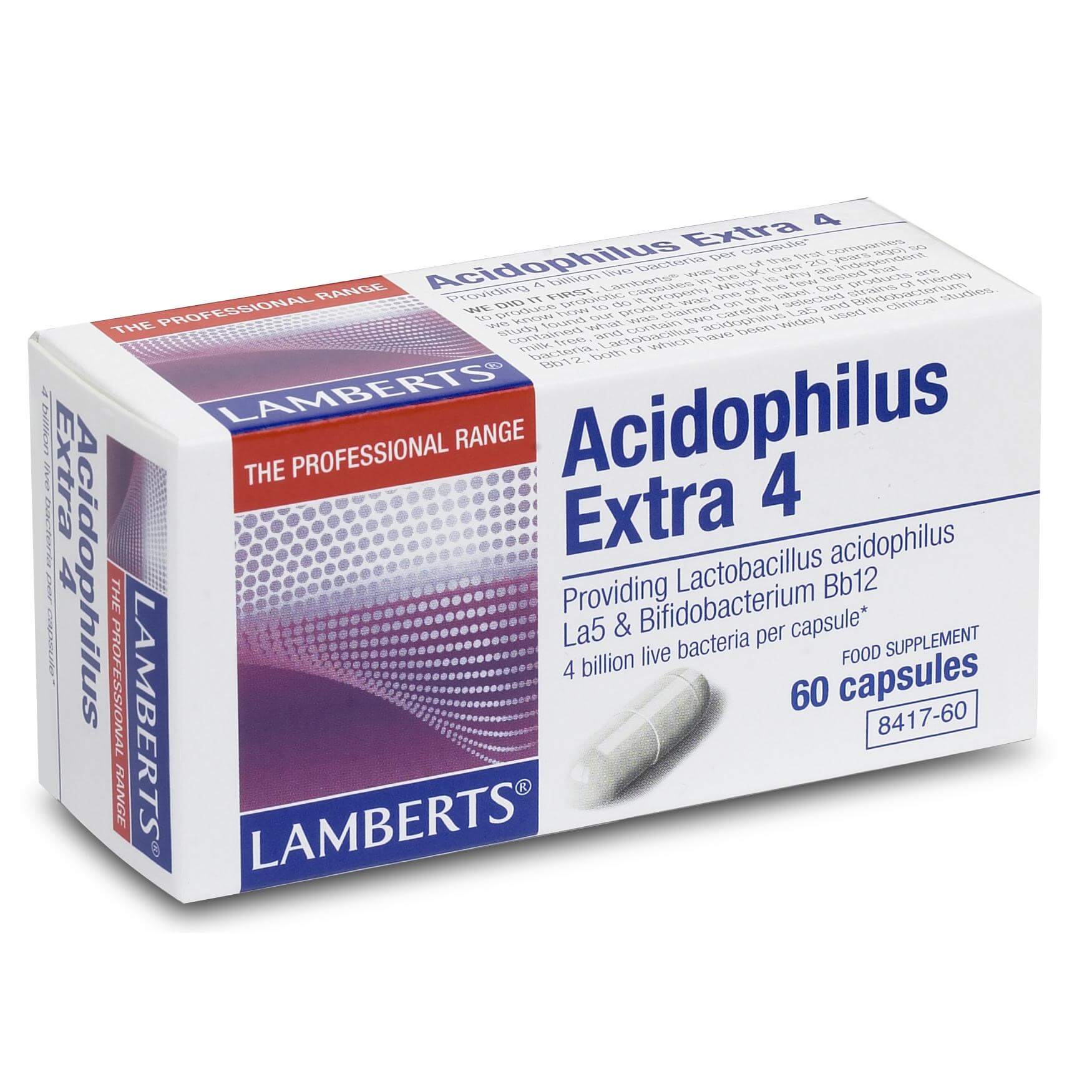 Lamberts Acidophilus Extra 4 Συπλήρωμα Διατροφής για την Διατήρηση της Υγείας του Γαστρεντερικού Συστήματος – 30 tabs