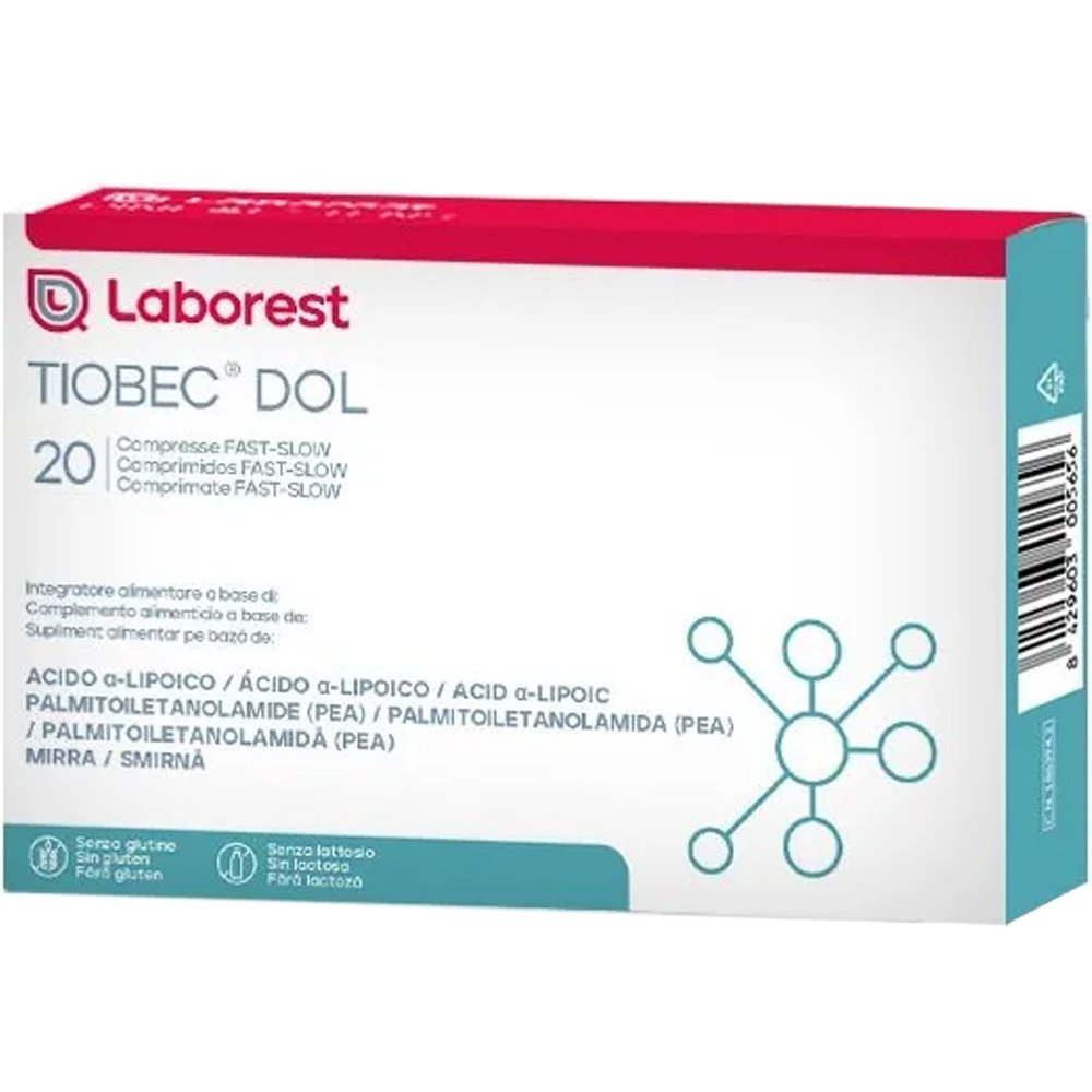 Laborest Tiobec DOL Συμπλήρωμα Διατροφής με Α-Λιποϊκό Οξύ, Παλμιτοϋλαιθανολαμίδιο (PEA) & Εκχύλισμα Ελαιορητίνης Σμύρνας με Ισχυρές Αντιφλεγμονώδεις Ιδιότητες για Ανακούφιση από τον Οξύ Πόνο 20tabs