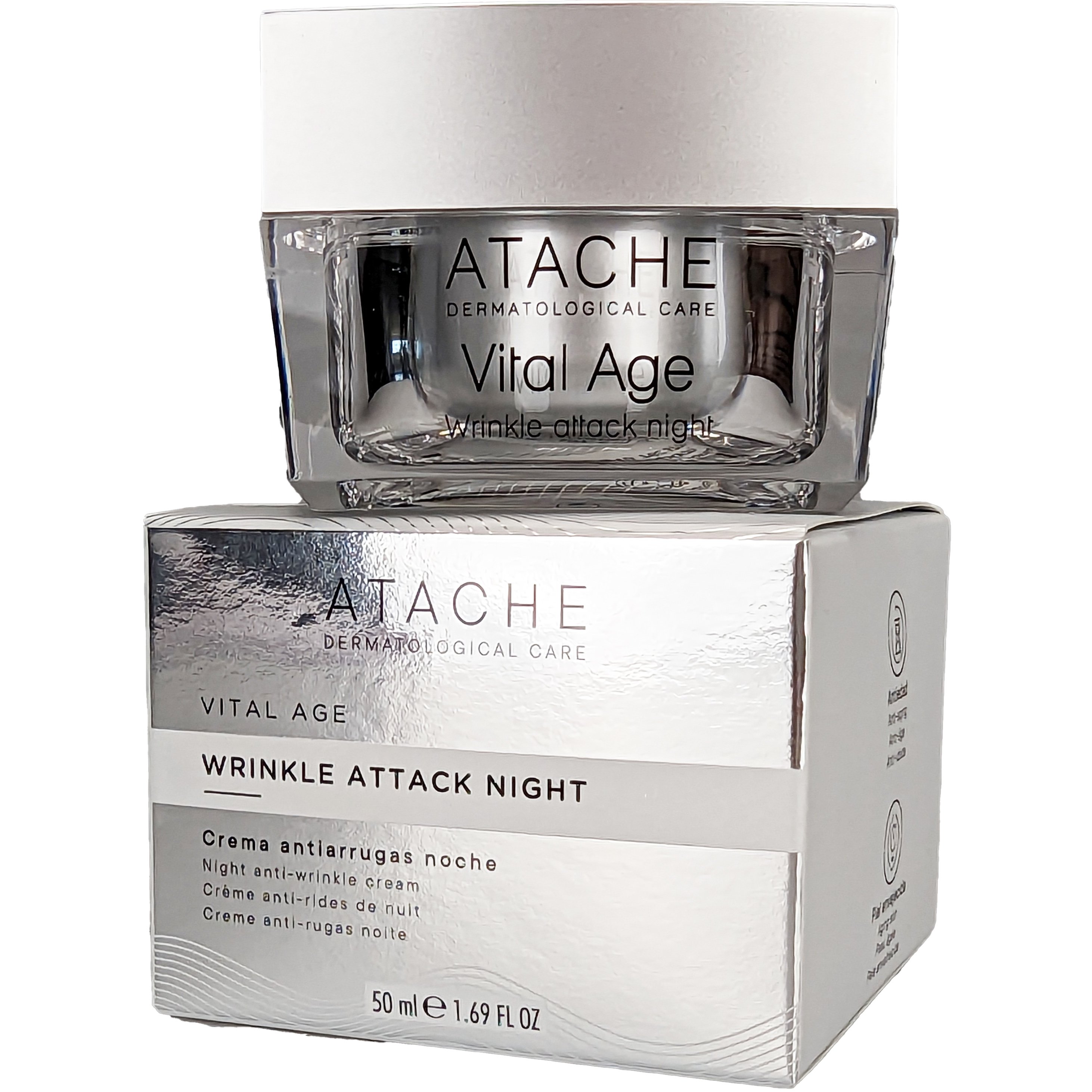 Atache Vital Age Wrinkle Attack Night Cream Αντιρυτιδική Κρέμα Νυκτός Προσώπου με Ρετινόλη για Ενίσχυση της Κυτταρικής Ανανέωσης & Σύνθεσης Κολλαγόνου 50ml