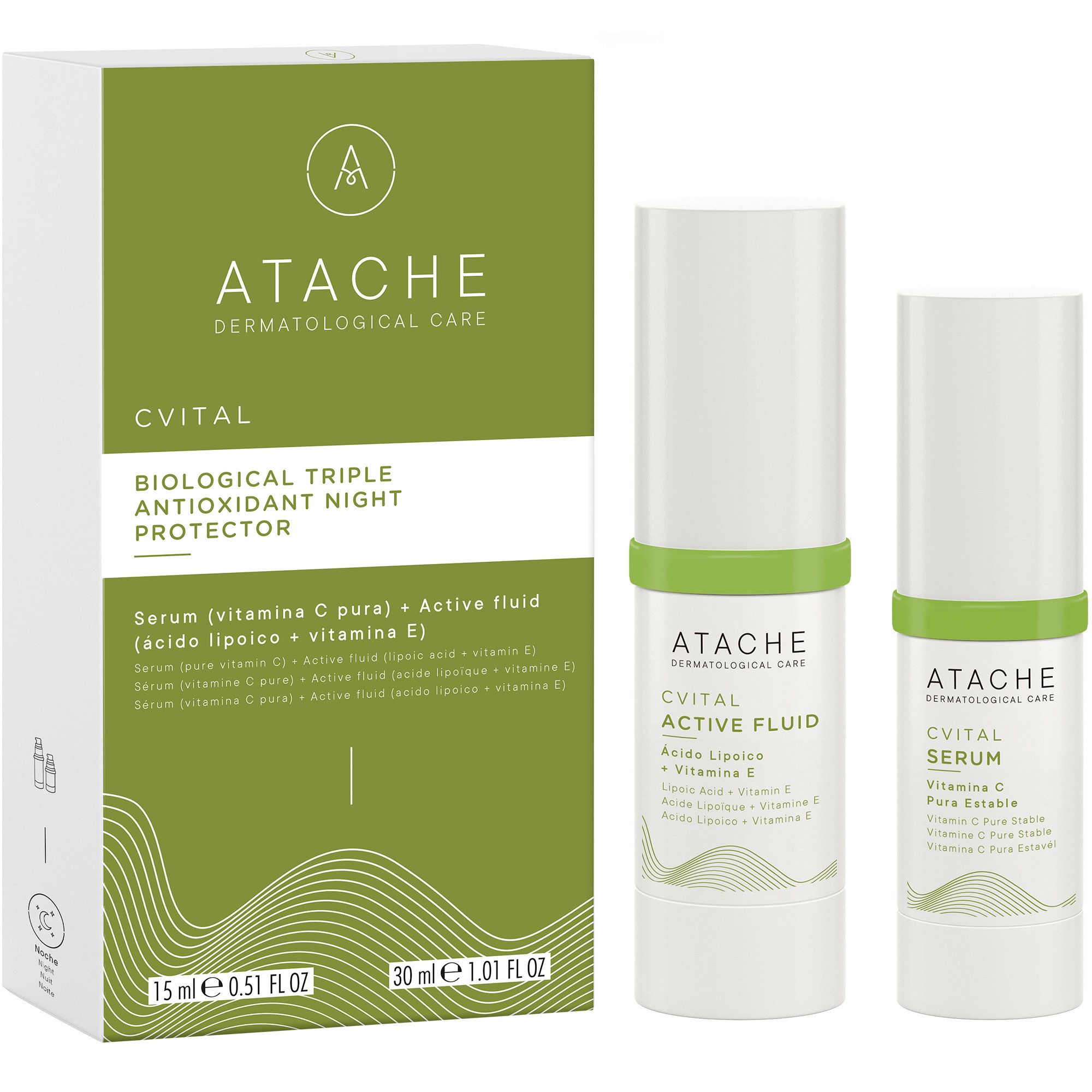 Atache C Vital Set Πακέτο Προσφοράς Active Fluid with Lipoic Acid, Vitamin E 30ml & Active Serum Vitamin C Pure Stable 15ml
