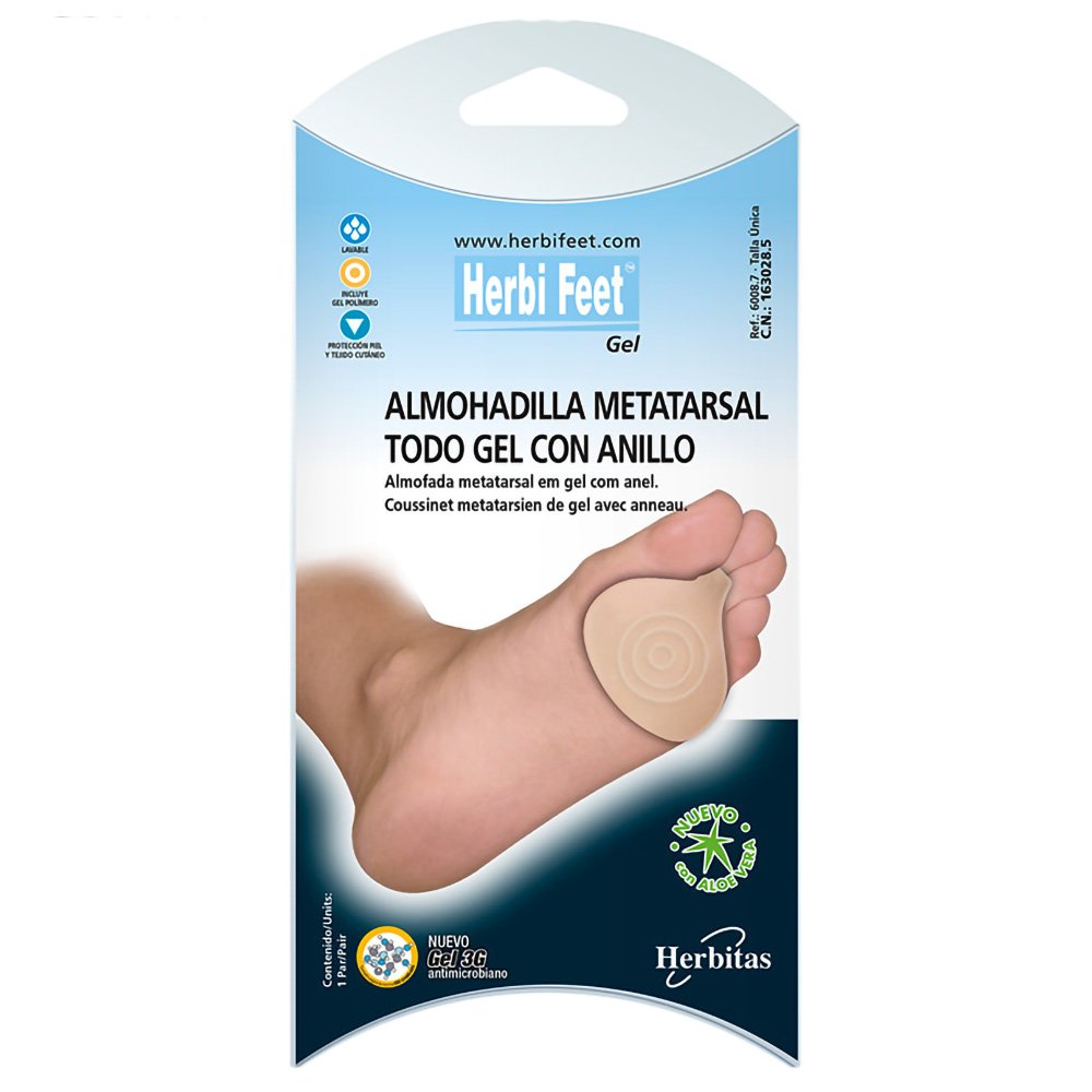 Herbi Feet Silicone Metatarsal Cushion with Ring Μαξιλάρι Μεταταρσίου Σιλικόνης με Δακτύλιο One Size 2 Τεμάχια
