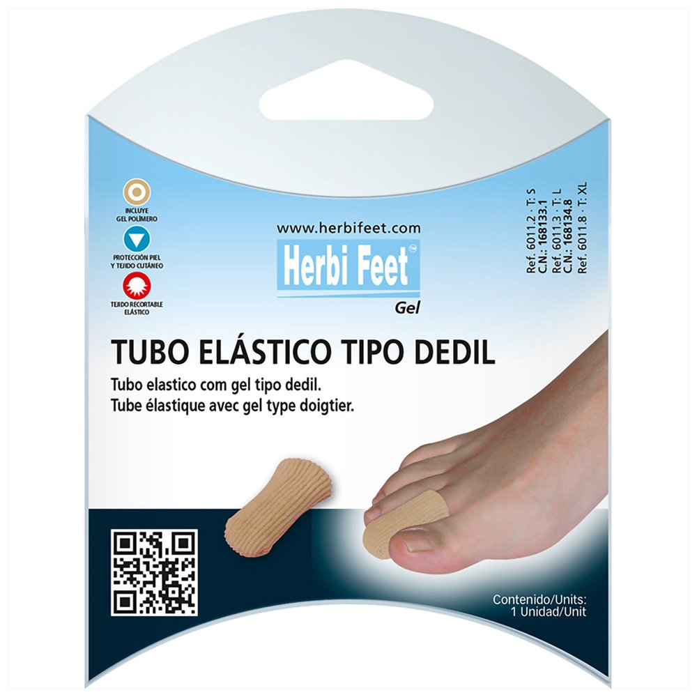 Herbi Feet Elastic Digital Cap with Gel Κλειστός Ελαστικός Σωλήνας Δακτύλου Μπεζ 1 Τεμάχιο – Large