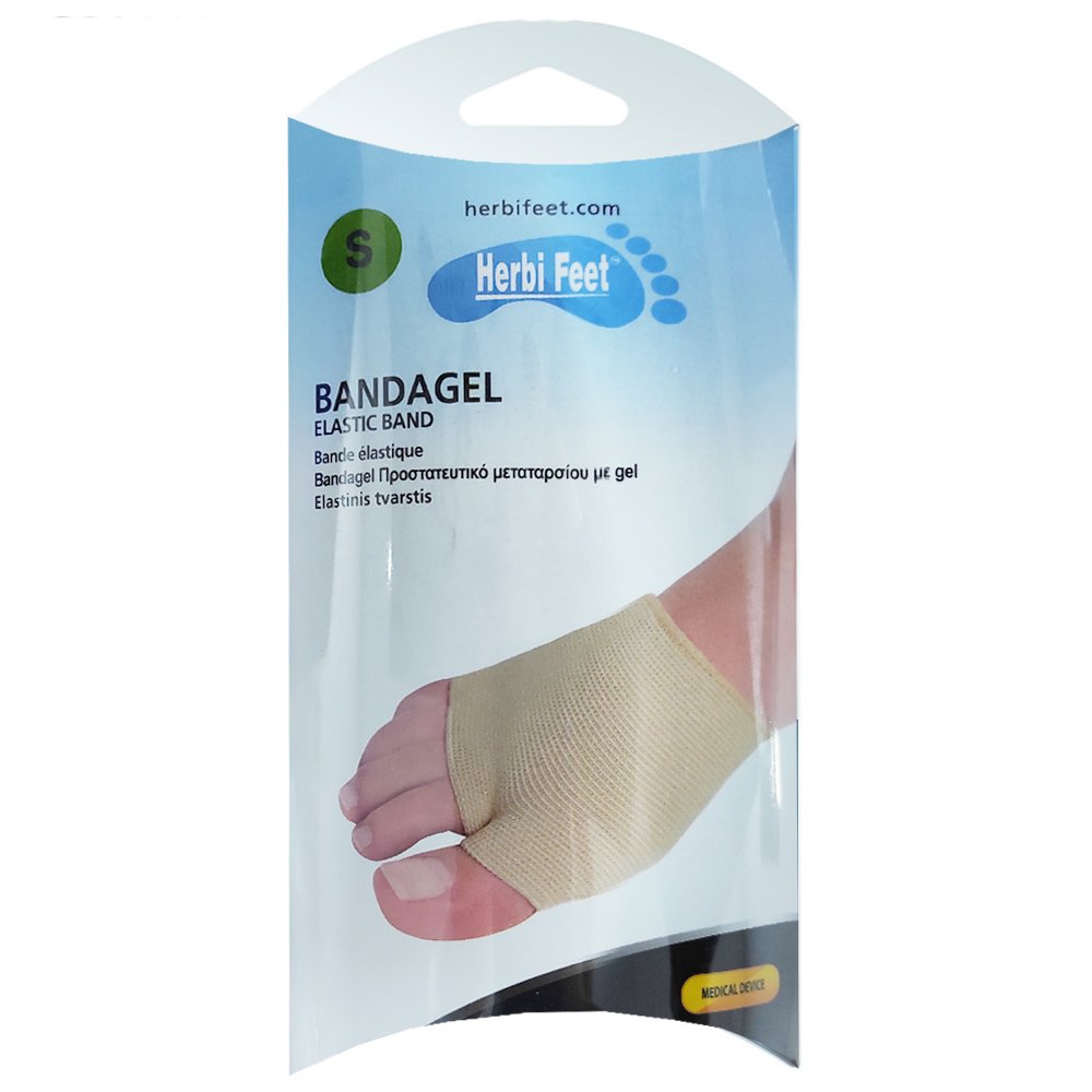 Herbi Feet Bandagel Elastic Band Προστατευτικό Μεταταρσίου με Gel 2 Τεμάχια – Small