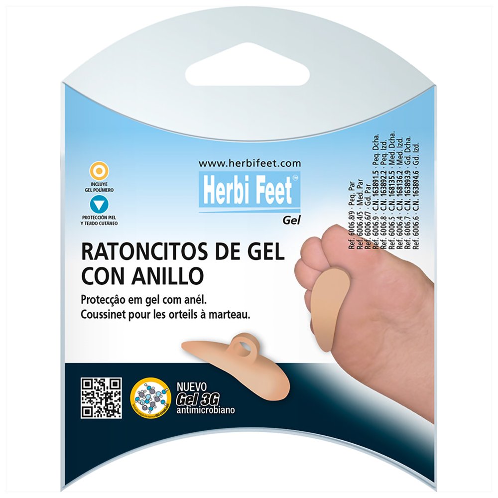 Herbi Feet Gel Toe Crest With Ring Μπεζ 1 Τεμάχιο – Small,Πέλμα Σφυροδακτυλίας με Gel