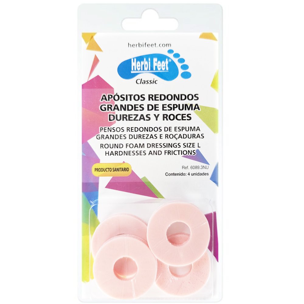 Herbi Feet Round Foam Dressings Αυτοκόλλητο Επικάλιο Επίθεμα Size L 4 Τεμάχια, Κωδ HF6020