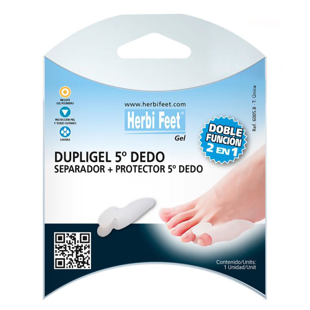Herbi Feet Dupligel Quintus Varus Προστατευτικό & Διαχωριστικό Gel για το Μικρό Δάκτυλο Λευκό One Size 1 Τεμάχιο