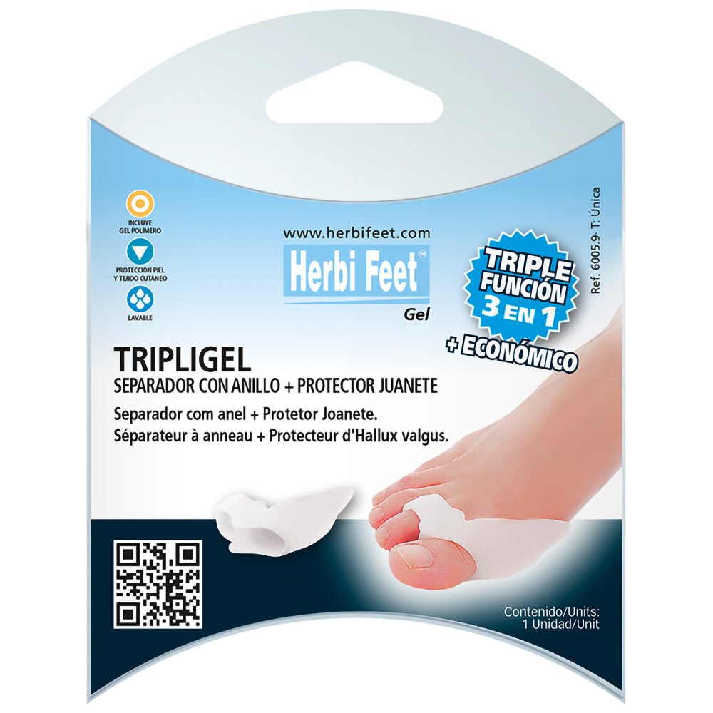 Herbi Feet Triplegel Ring & Toe Seperator + Bunion Protectror Διαχωριστικό Δακτύλων & Προστατευτικό για το Κότσι One Size 1 Τεμάχιο