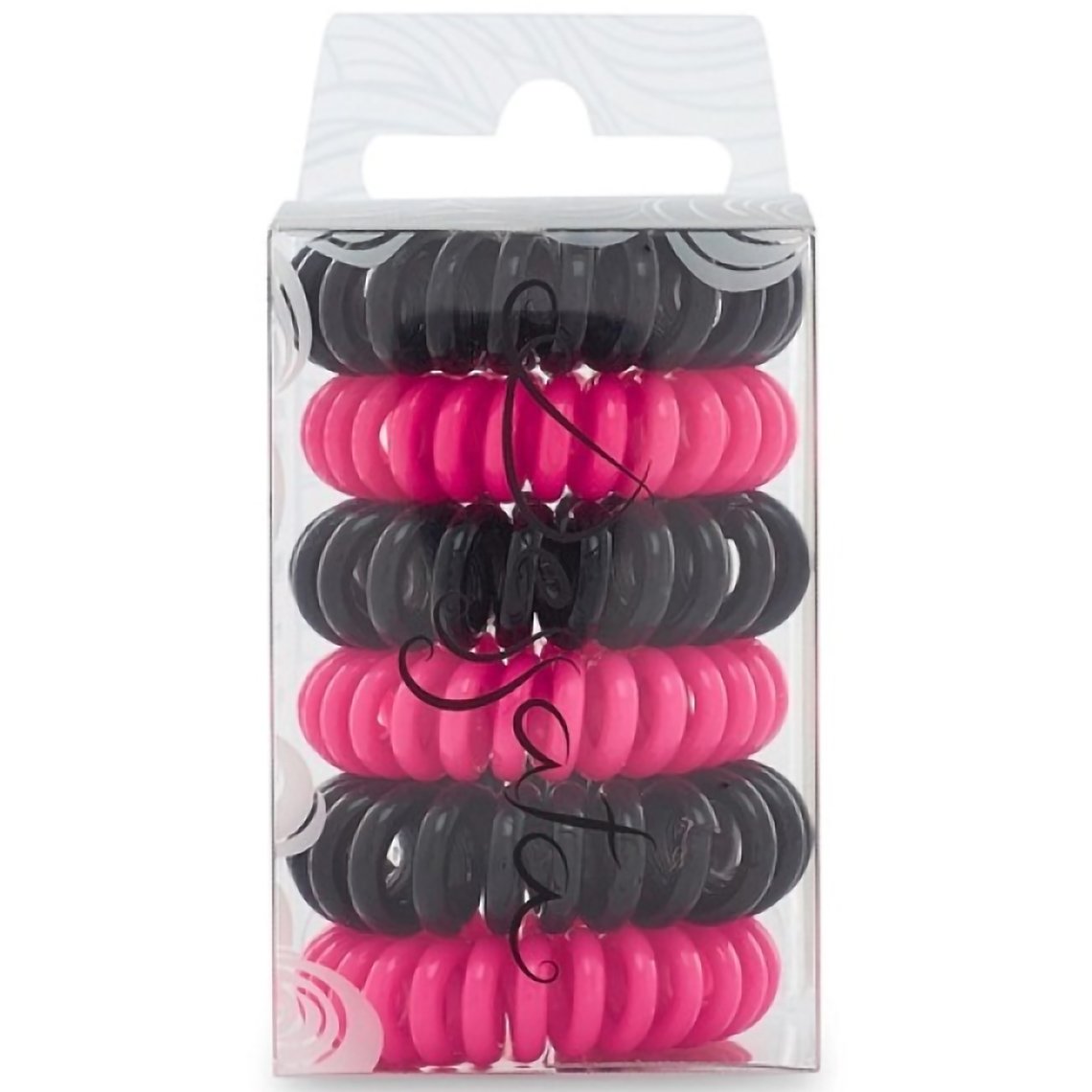 Dessata Hair Ties Black Fuchsia Λαστιχάκια Μαλλιών σε Φούξια & Μαύρο Χρώμα 6 Τεμάχια 51090