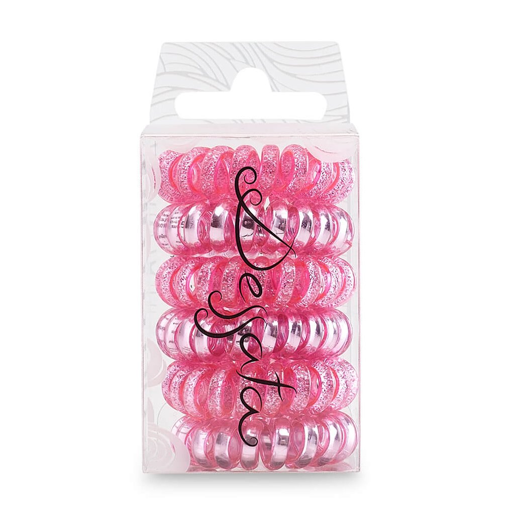 Dessata Hair Ties Fucksia Metal Λαστιχάκια Μαλλιών 6 Τεμάχια