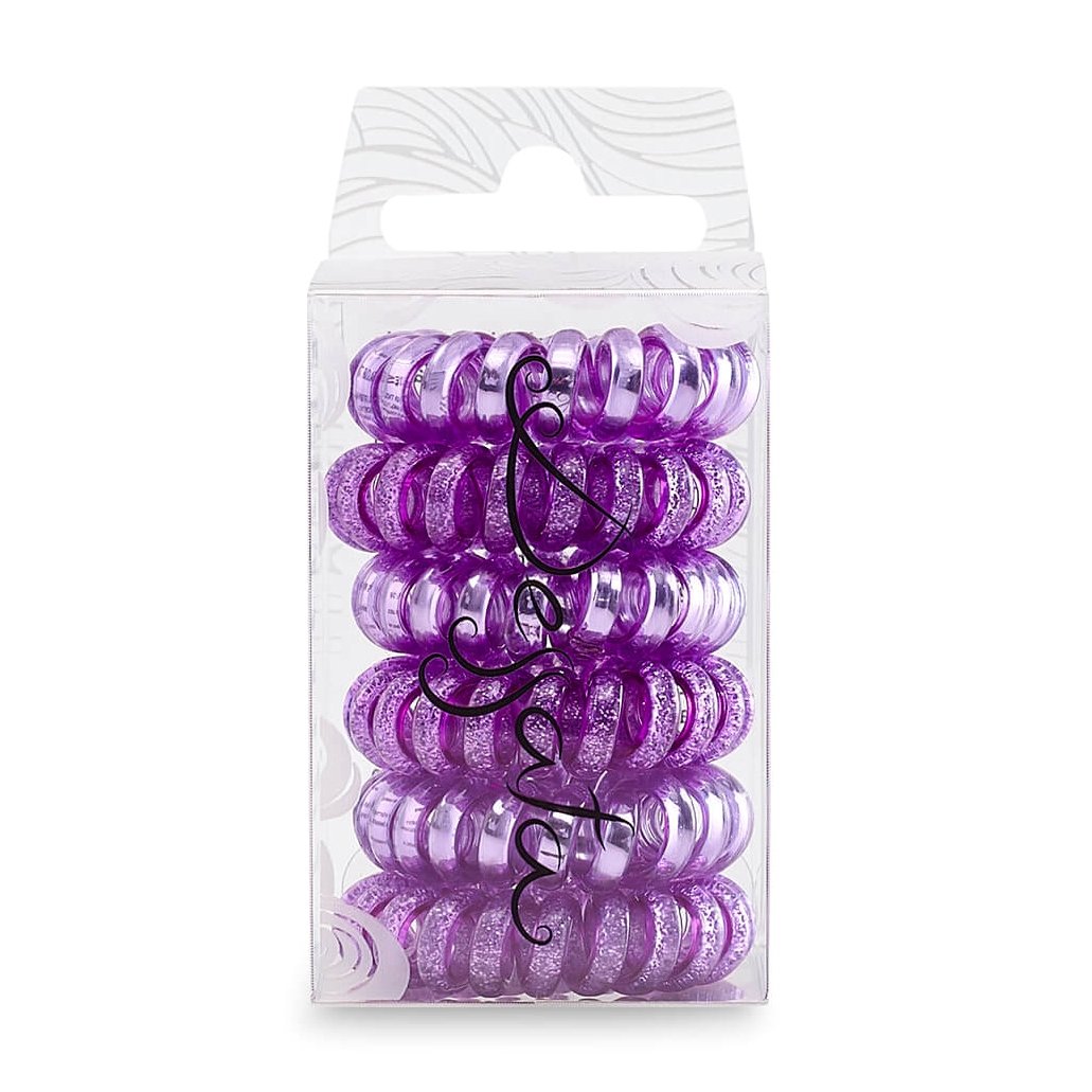 Dessata Hair Ties Purple Metal Λαστιχάκια Μαλλιών 6 Τεμάχια 39431