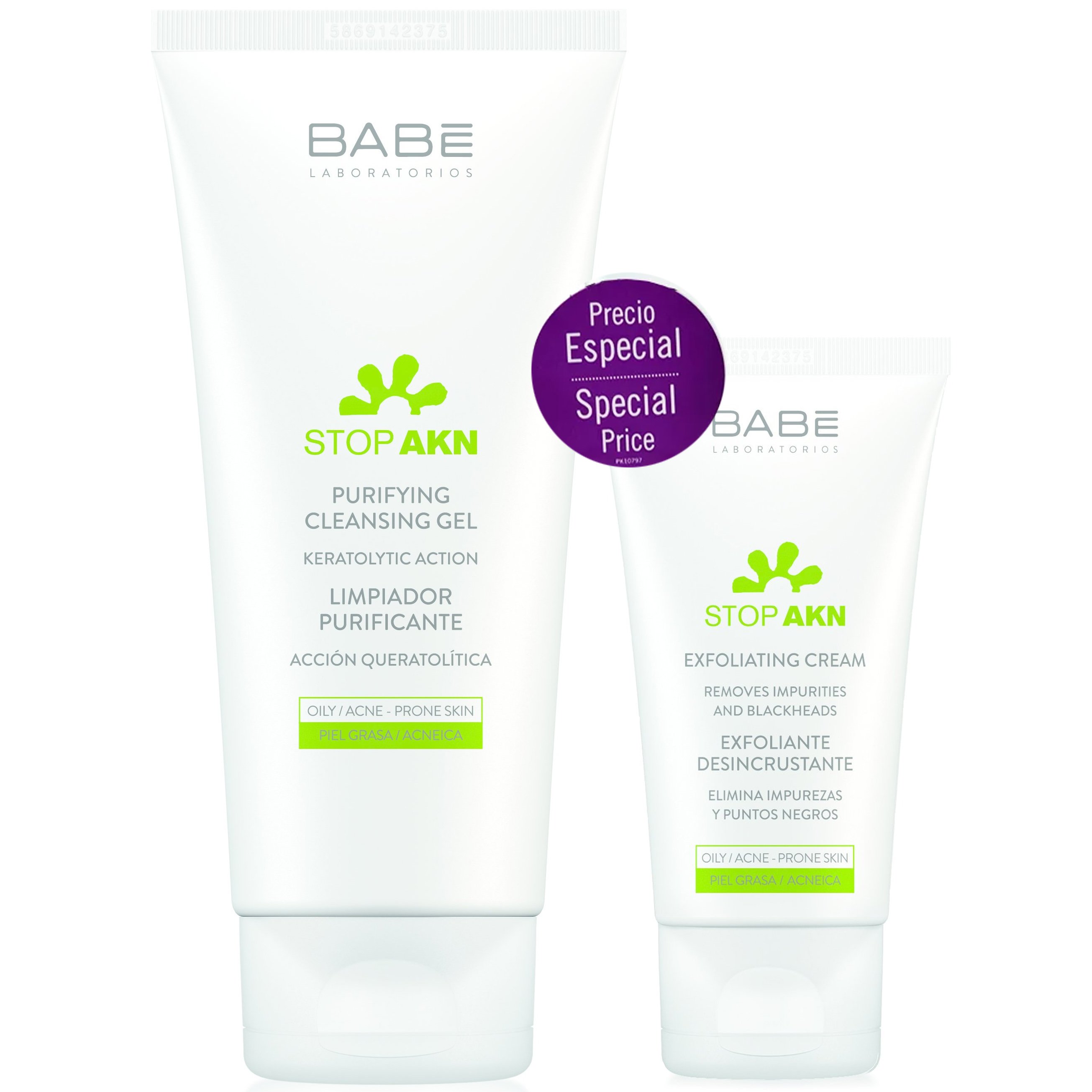 Babe Πακέτο Προσφοράς Stop Akn Purifying Cleansing Gel 200ml & Stop Akn Exfoliating Cream 50ml σε Ειδική Τιμή