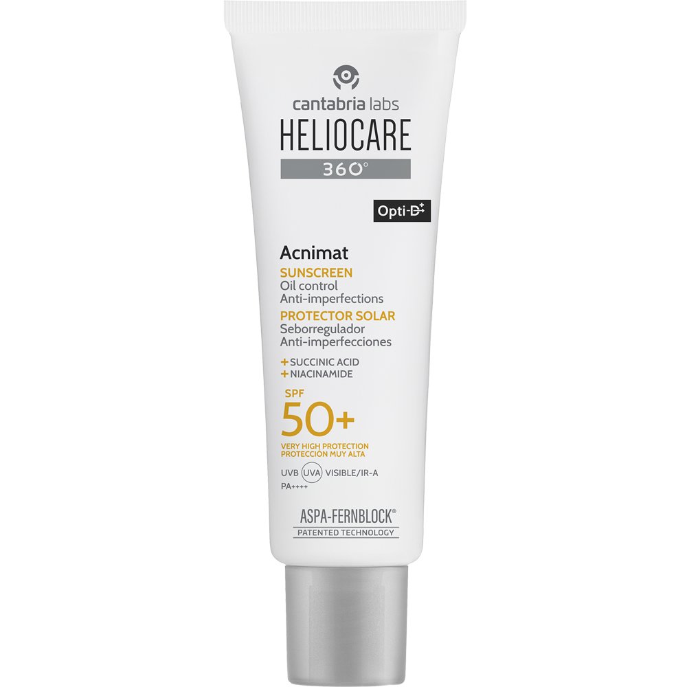 Heliocare 360 Acnimat Oil Control Anti-Imperfection Spf50+ Sunscreen Αντηλιακό Προσώπου Πολύ Υψηλής Φωτοπροστασίας για Λιπαρό Δέρμα με Τάση Ακμής 50ml