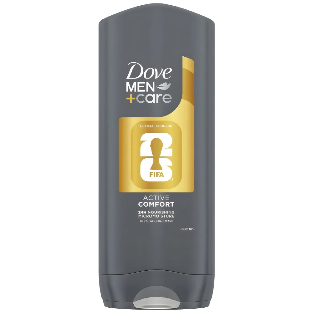Dove Men Care Active Comfort Fifa 24h Freshness & Hydration Body, Face & Hair Wash Ενυδατικό Αφρόλουτρο Προσώπου, Σώματος & Μαλλιών για Άνδρες με Μείγμα Αρωμάτων Από Εξωτικές Νότες Καρύδας & Ανανά 400ml