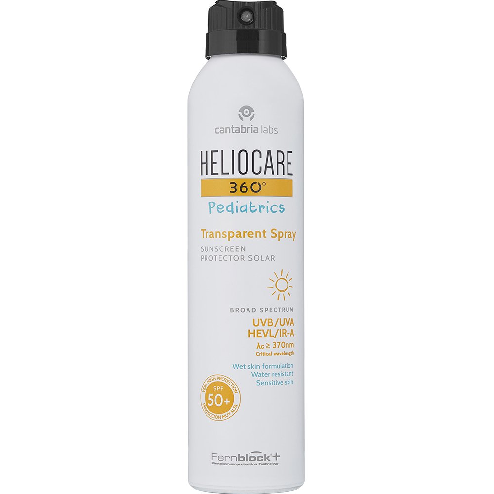 Heliocare 360 Pediatrics Spf50+ Transparent Spray Sunscreen Παιδικό Αντηλιακό Αναζωογονητικό Spray Σώματος Πολύ Υψηλής Προστασίας με Αέρινη Υφή & Εύκολη Εφαρμογή 200ml