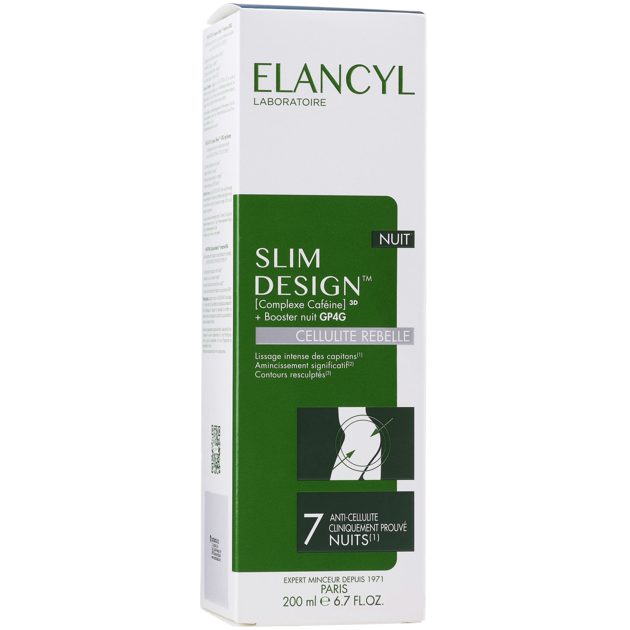 Elancyl Slim Design Night Stubborn Cellulite Κρέμα Νυκτός Σώματος, Κατά της Κυτταρίτιδας 200ml