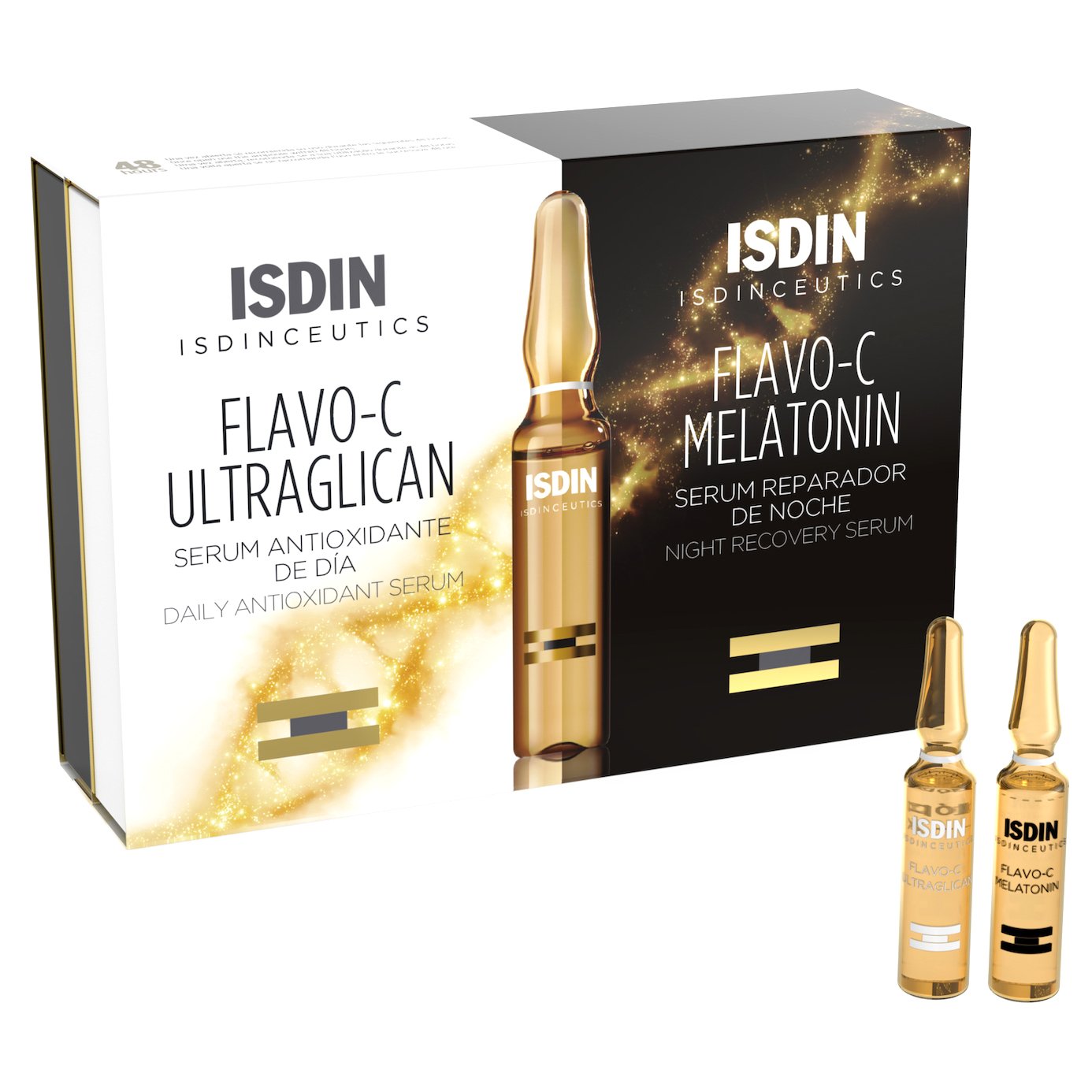 Isdin Promo Isdinceutics Flavo-C Ultraglican Serum 10 Ampoules x 2ml & Isdinceutics Flavo-C Melatonini Serum 10 Ampoules x 2ml