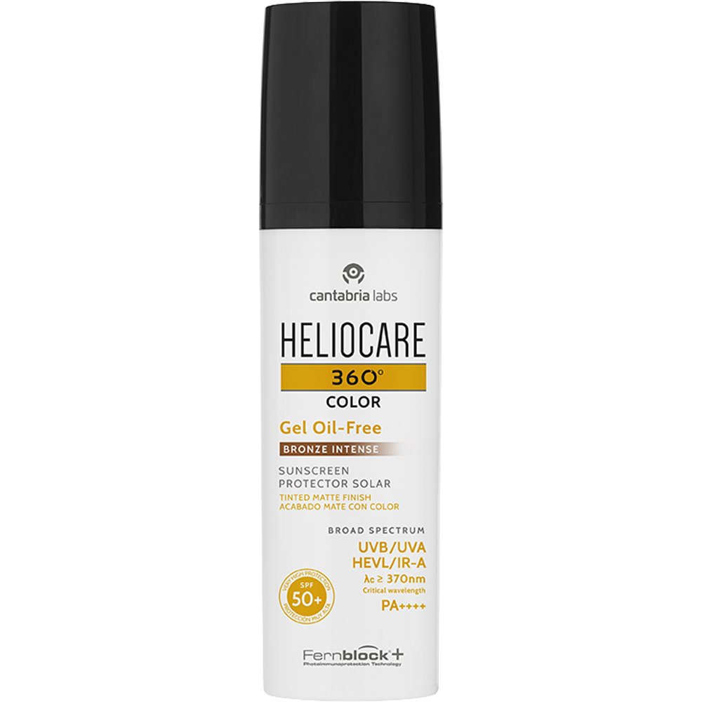 Heliocare 360 Oil Free Spf50+ Color Bronze Intense Tinted Matte Finish Sunscreen Gel Αντηλιακό Προσώπου Πολύ Υψηλής Προστασίας με Χρώμα & Ματ Φινίρισμα 50ml
