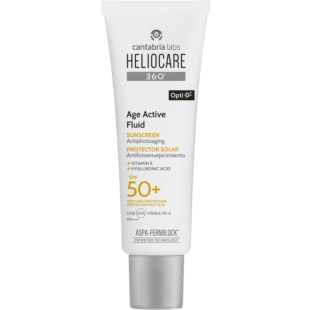 Heliocare 360 Age Active Spf50+ Fluid Antiphotoaging Sunscreen Αντηλιακό Προσώπου Πολύ Υψηλής Προστασίας που Προλαμβάνει & Αντιμετωπίζει την Φωτογήρανση 50ml