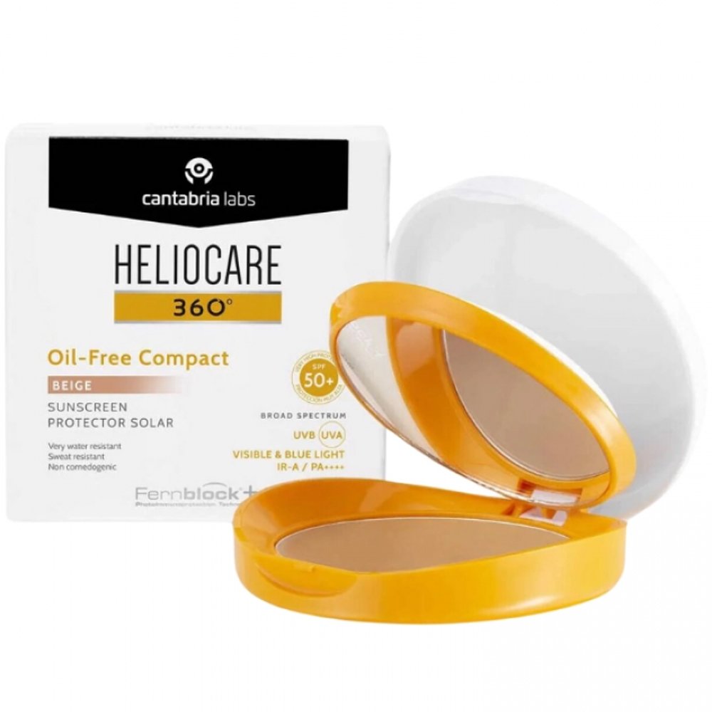 Heliocare 360 Oil Free Spf50+ Compact Color Beige Sunscreen Αντηλιακό Προσώπου Πολύ Υψηλής Προστασίας Compact Make Up με Χρώμα 10g