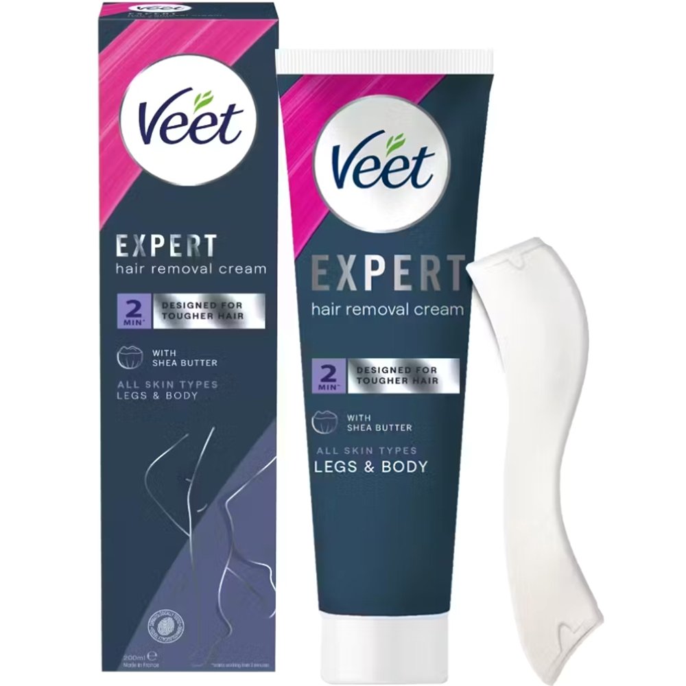 Veet Veet Expert Hair Removal Cream for Foot & Body Αποτριχωτική Κρέμα με Βούτυρο Καριτέ για Σώμα - Πόδια 200ml