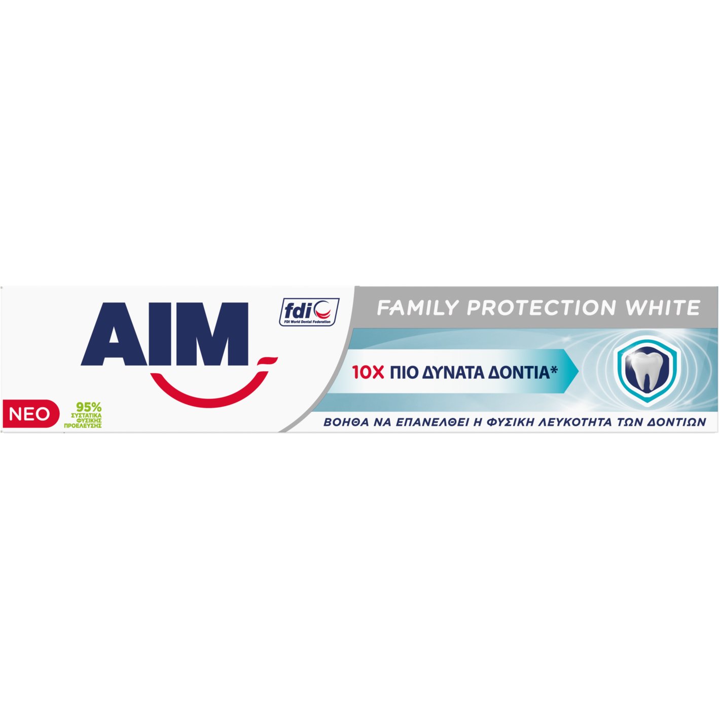 AIM Aim Family Protection White Toothpaste 1450 ppm F Φθοριούχος Οδοντόκρεμα για Λεύκανση & Ενδυνάμωση των Δοντιών 75ml