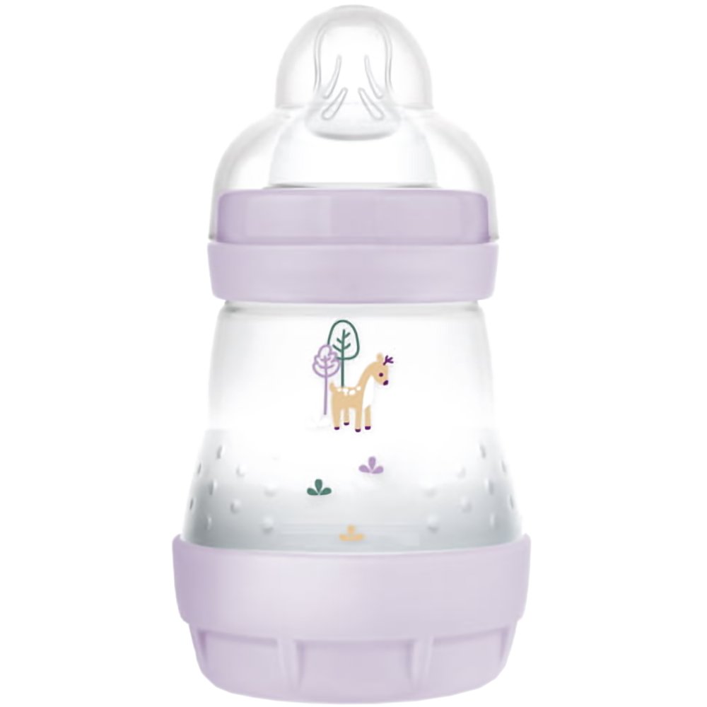 Mam Mam Easy Start Anti-Colic Plastic Bootle 0m+ Μπιμπερό Πολυπροπυλενίου με Θηλή Σιλικόνης Αργής Ροής & Σύστημα Κατά των Κολικών 160ml, Κωδ 350S - Λιλά