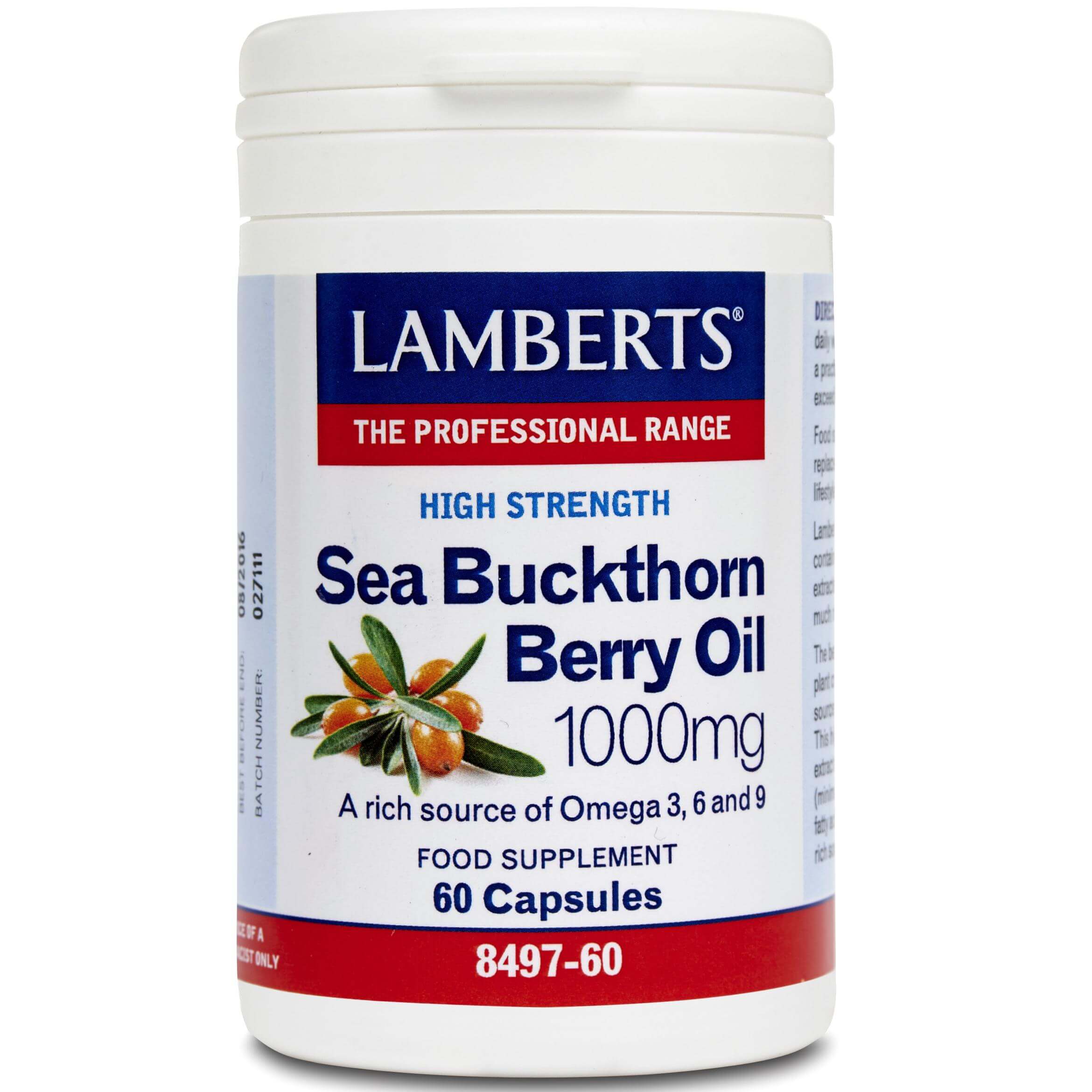 Lamberts Sea Buckthorn Συμπλήρωμα Διατροφής Ιπποφαούς 1000mg 60Caps
